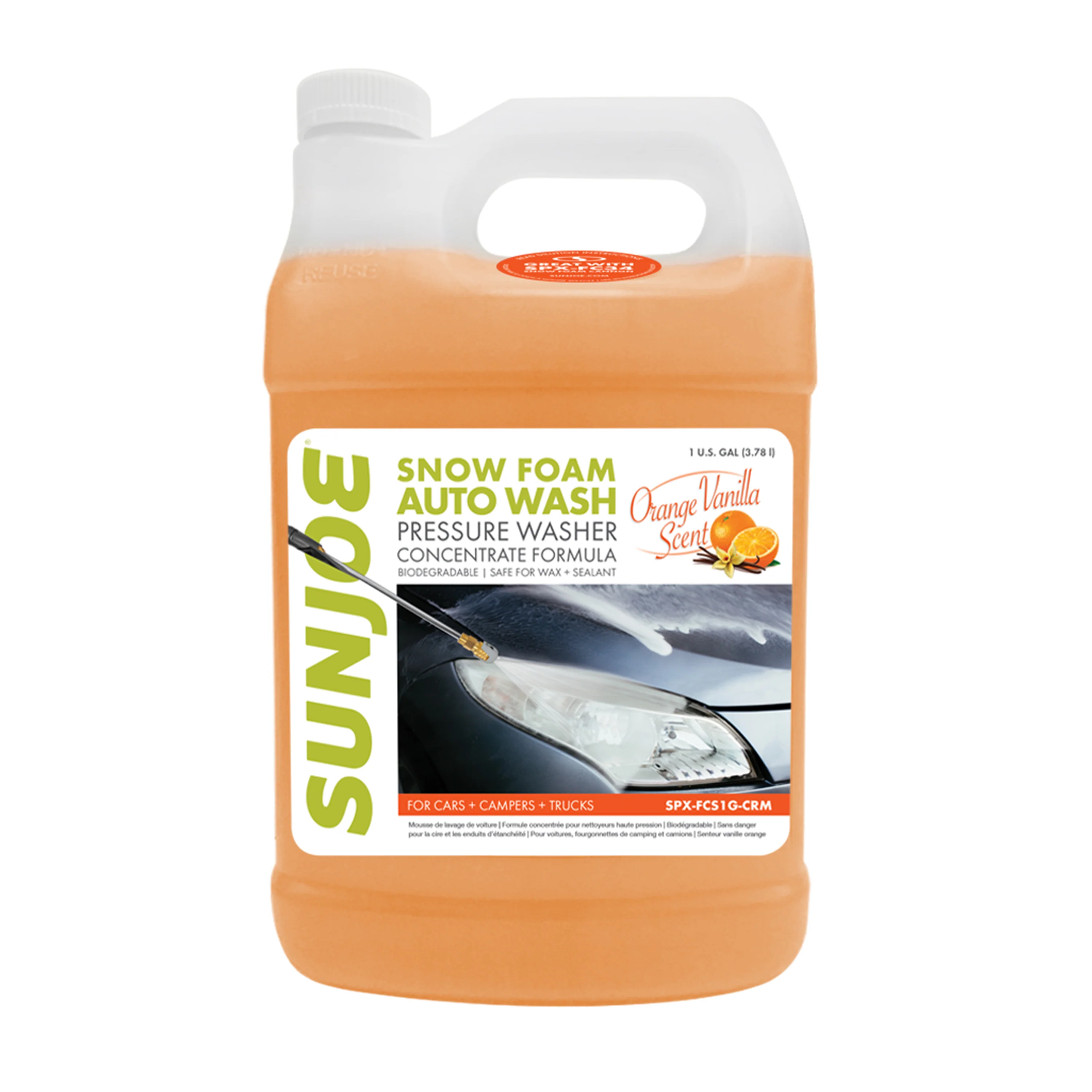 Sun Joe Premium Snow Foam Car Wash Soap and Cleaner | 1-Gal. | Orange-Vanilla Scent - Image 2
