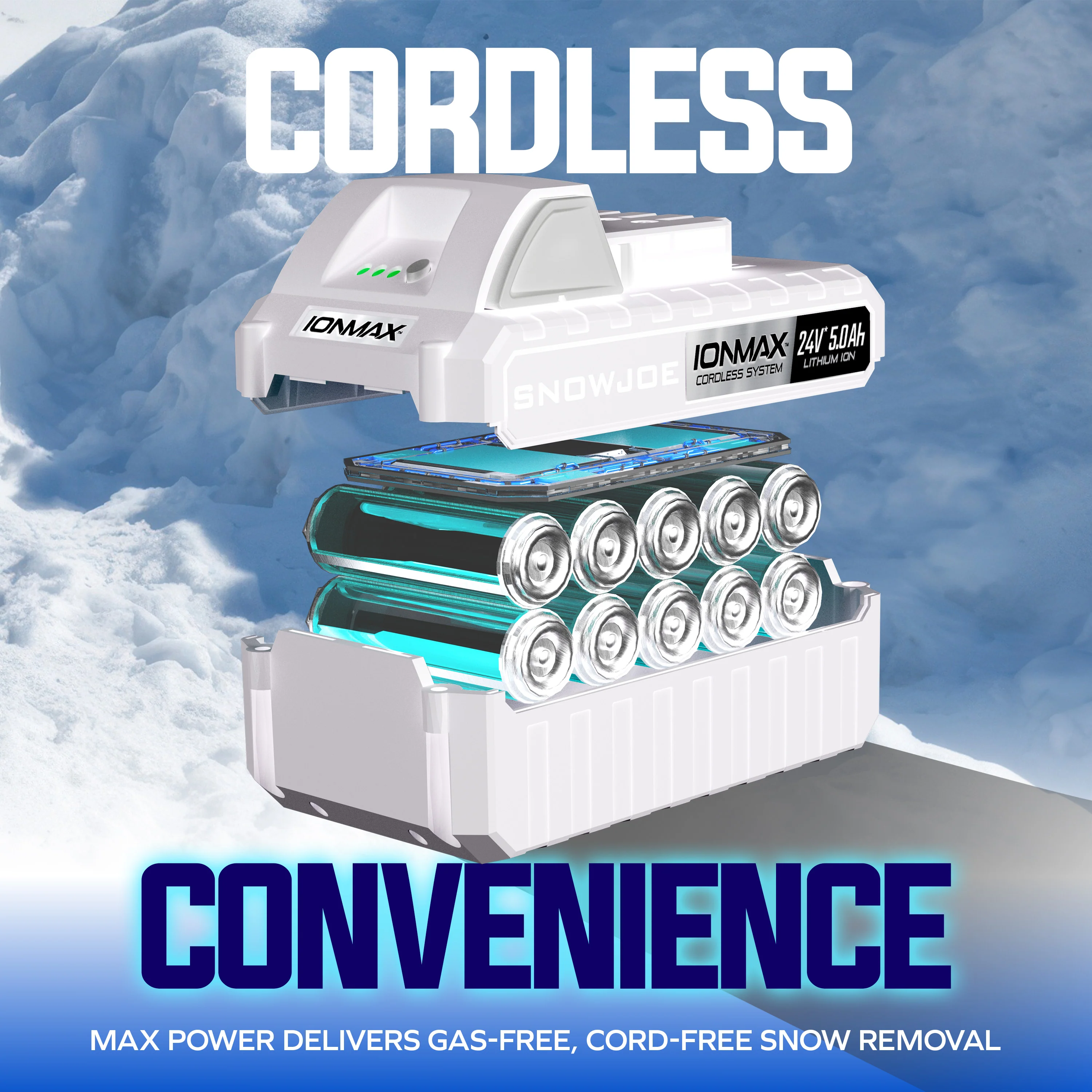 Snow Joe 24-Volt* IONMAX Cordless Snow Shovel Kit | 11-inch | W/ 5.0-Ah Battery + Charger - Image 9