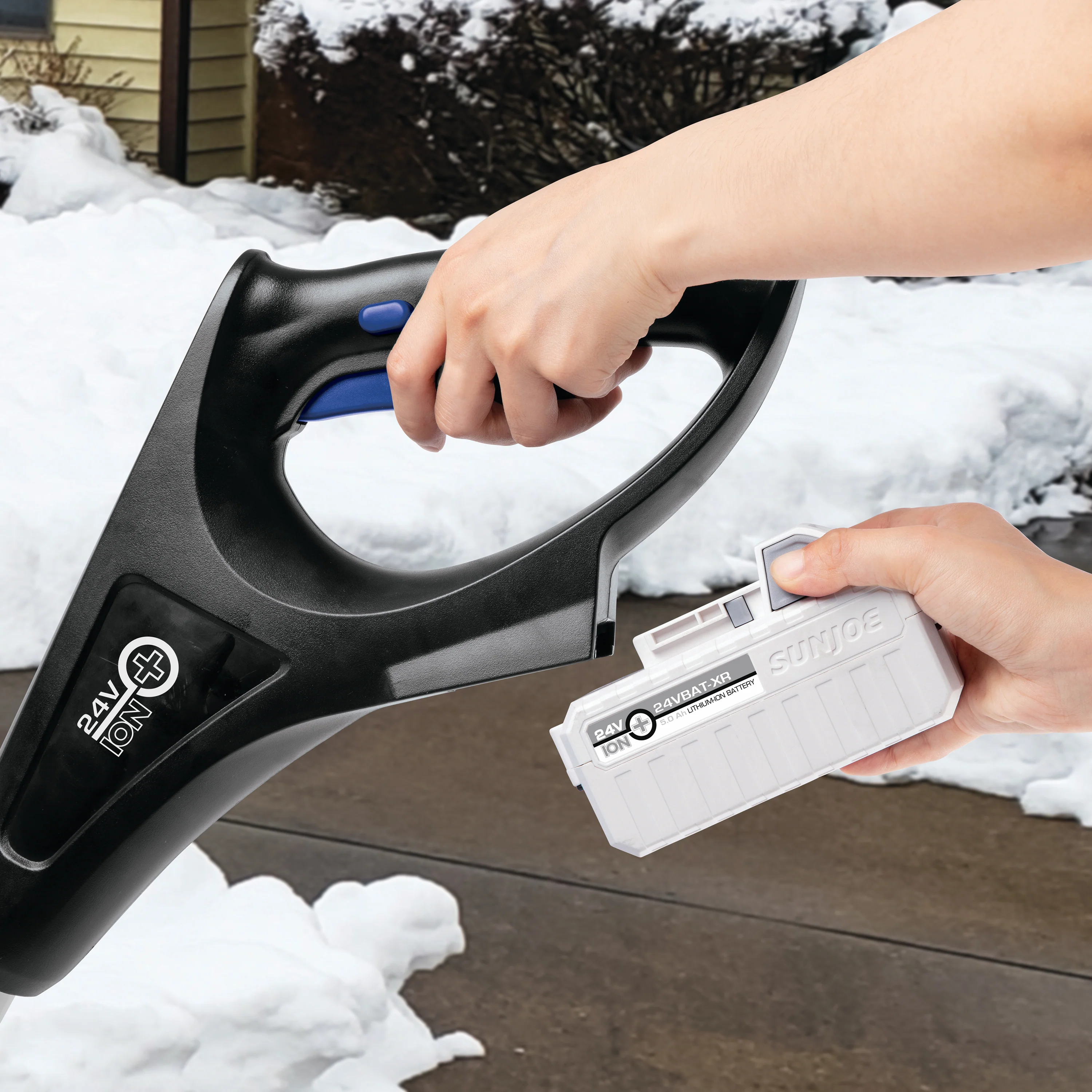 Snow Joe 24V-SS12-HT 24-Volt* IONMAX Cordless Snow Shovel Bundle | W/ 4.0-Ah Battery, Charger, Cover, and Ice Scraper Glove - Image 5