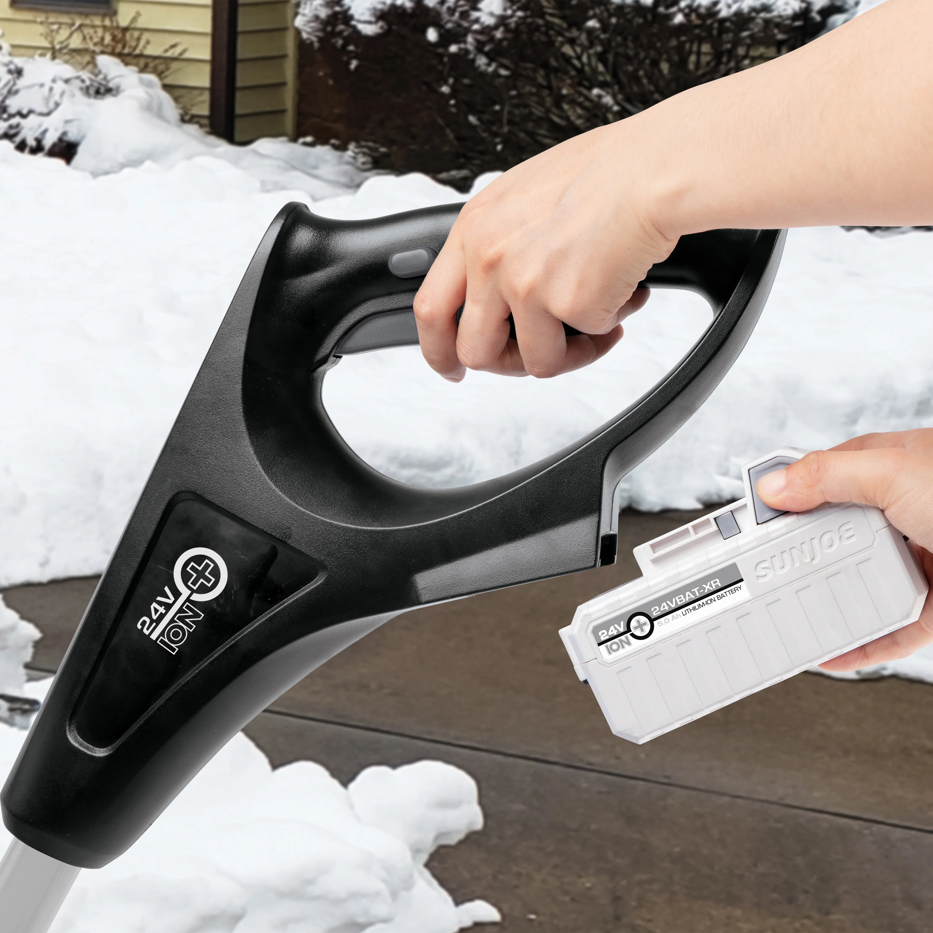 Snow Joe 24V-SS12-XR-GRY 24-Volt* IONMAX Cordless Snow Shovel Kit | 12-inch | W/ 5.0-Ah Battery + Charger (Gray) - Image 7