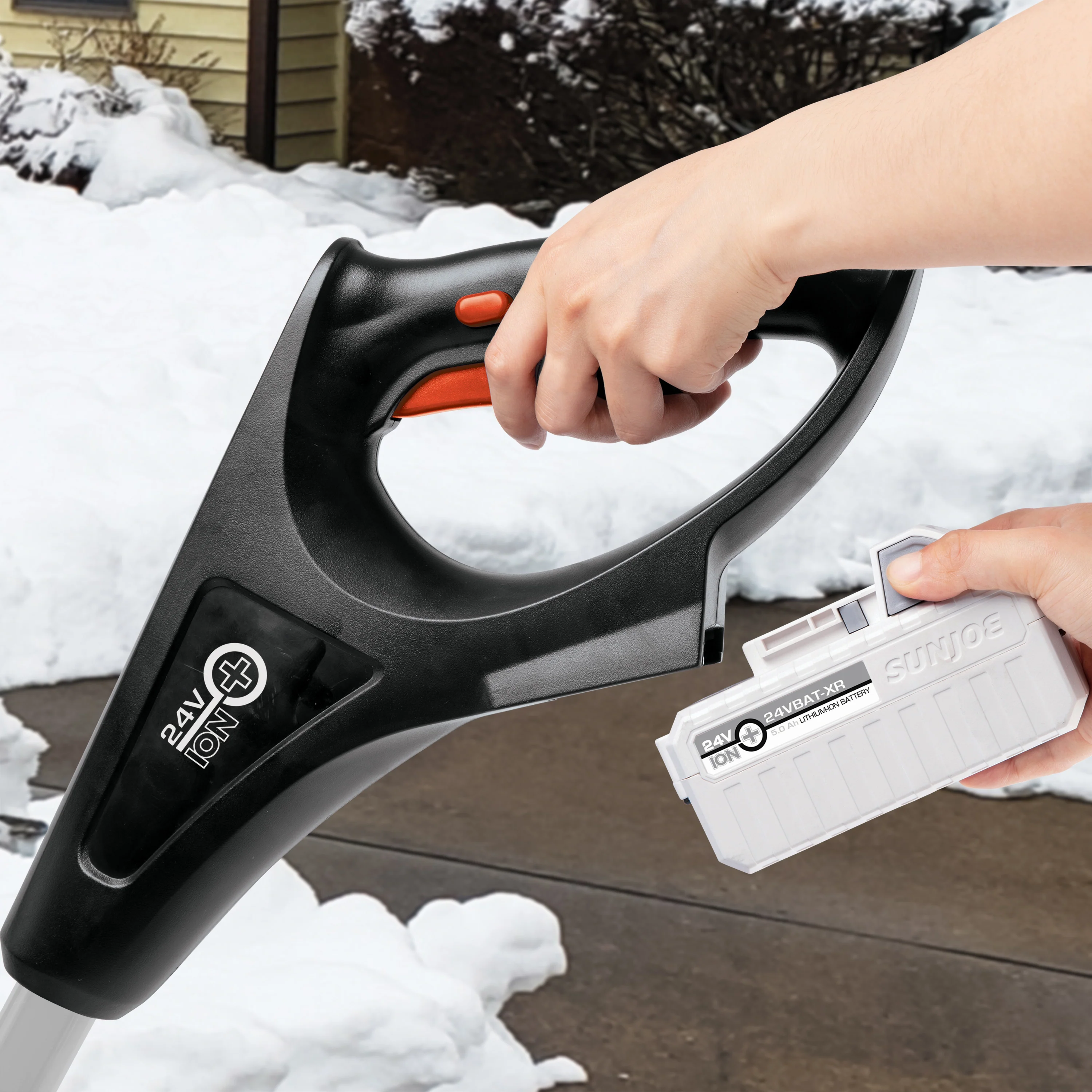 Snow Joe 24V-SS12-XR-RED 24-Volt* IONMAX Cordless Snow Shovel Kit | 12-inch | W/ 5.0-Ah Battery + Charger (Red) - Image 9