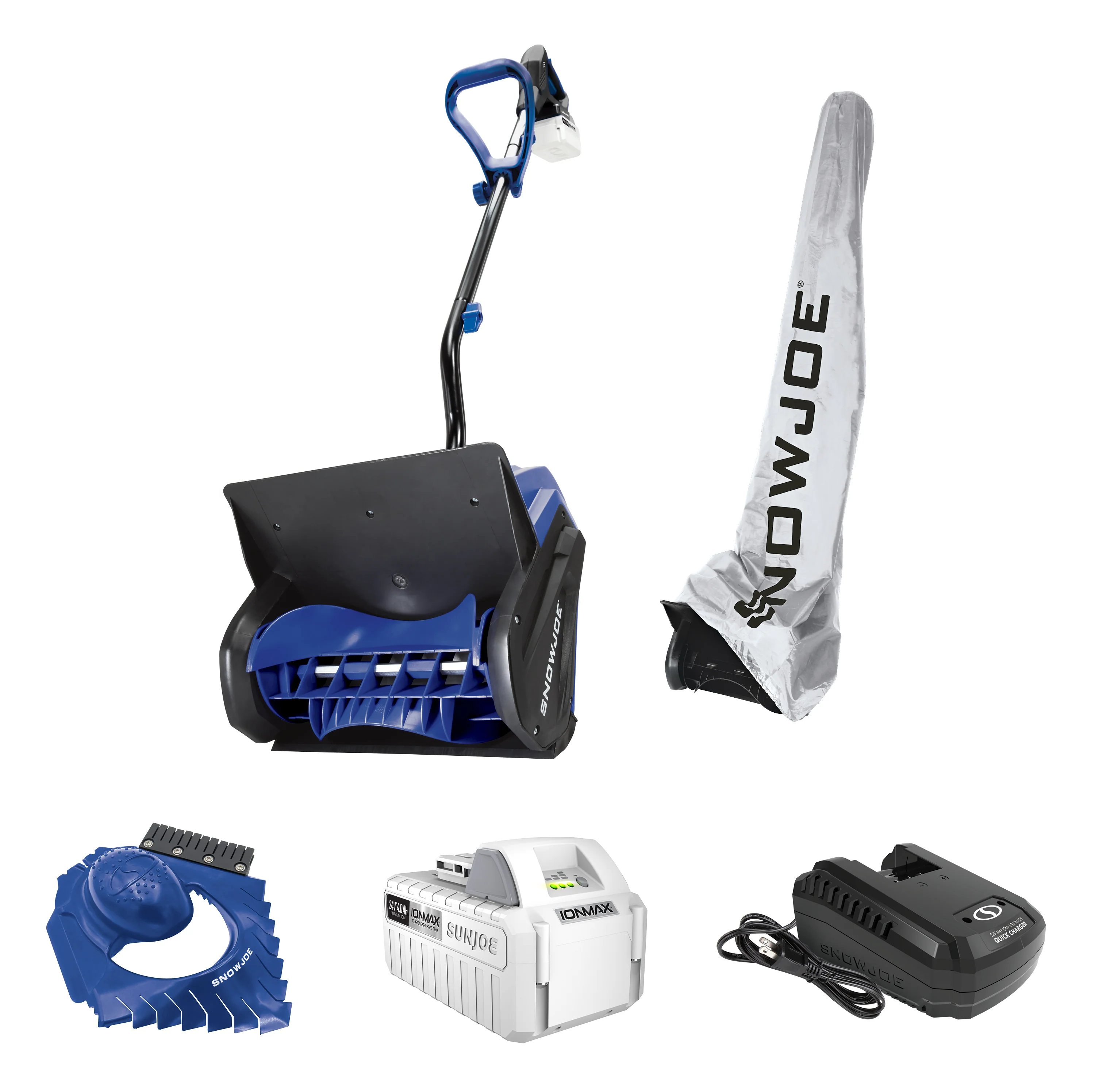 Snow Joe 24-Volt* IONMAX Cordless Snow Shovel Bundle | W/ 4.0-Ah Battery, Charger, Cover, Ice Scraper and Extended Warranty - Image 3