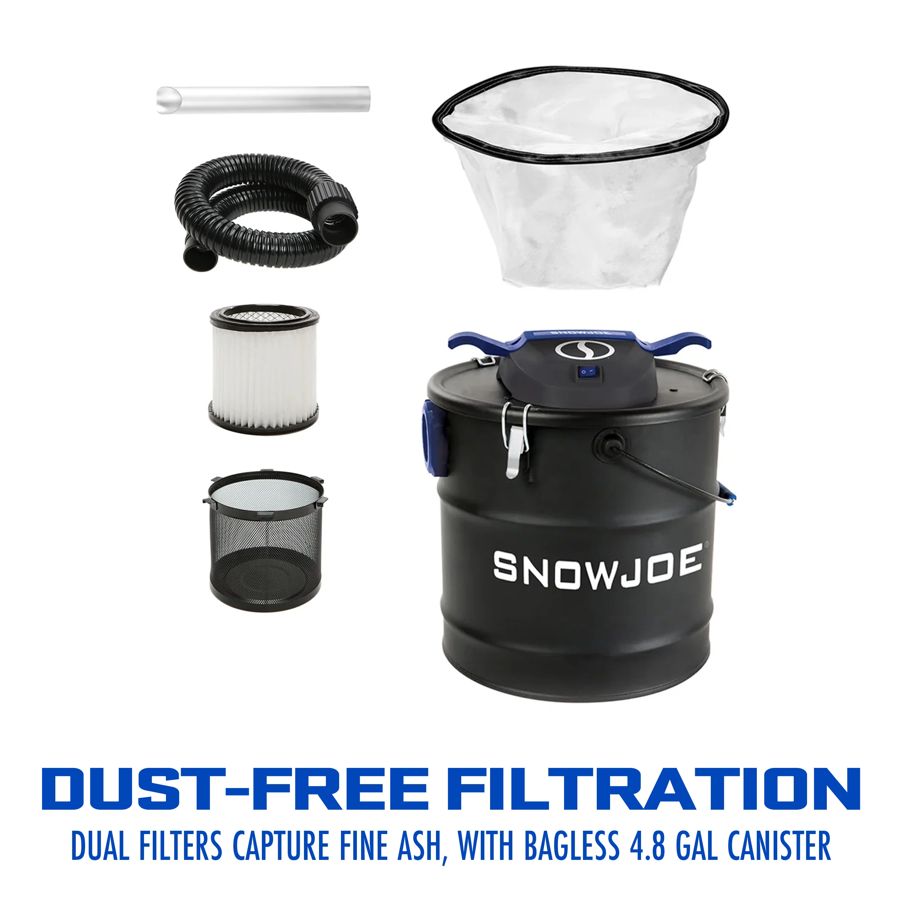 Snow Joe Electric Ash Vacuum | 5 Amp | 4.8 Gallon - Image 6