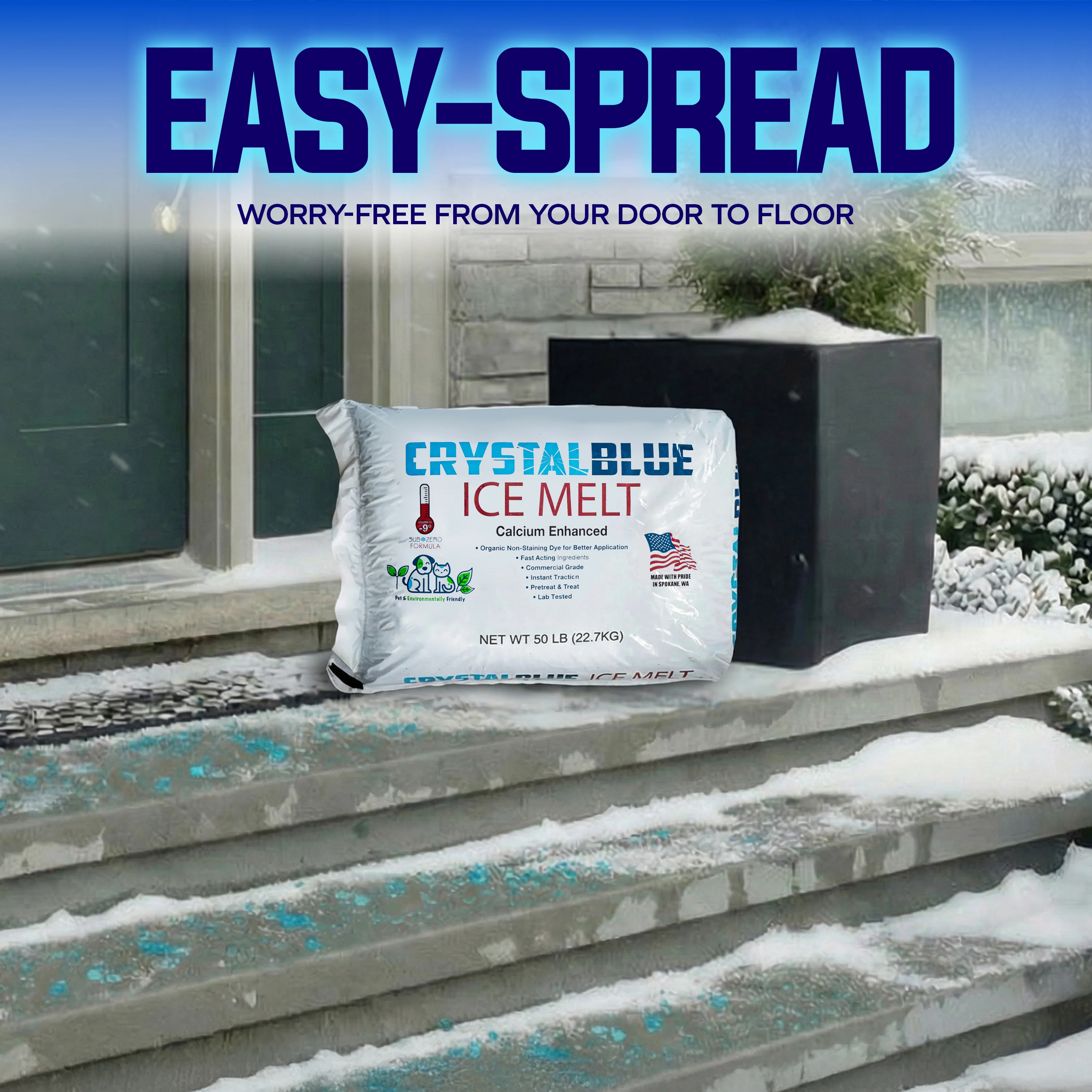 Snow Joe Crystal Blue Ice Melt | Pet and Environmentally Friendly | 50-Lb. Bag | Melts Down To -9°F - Image 6