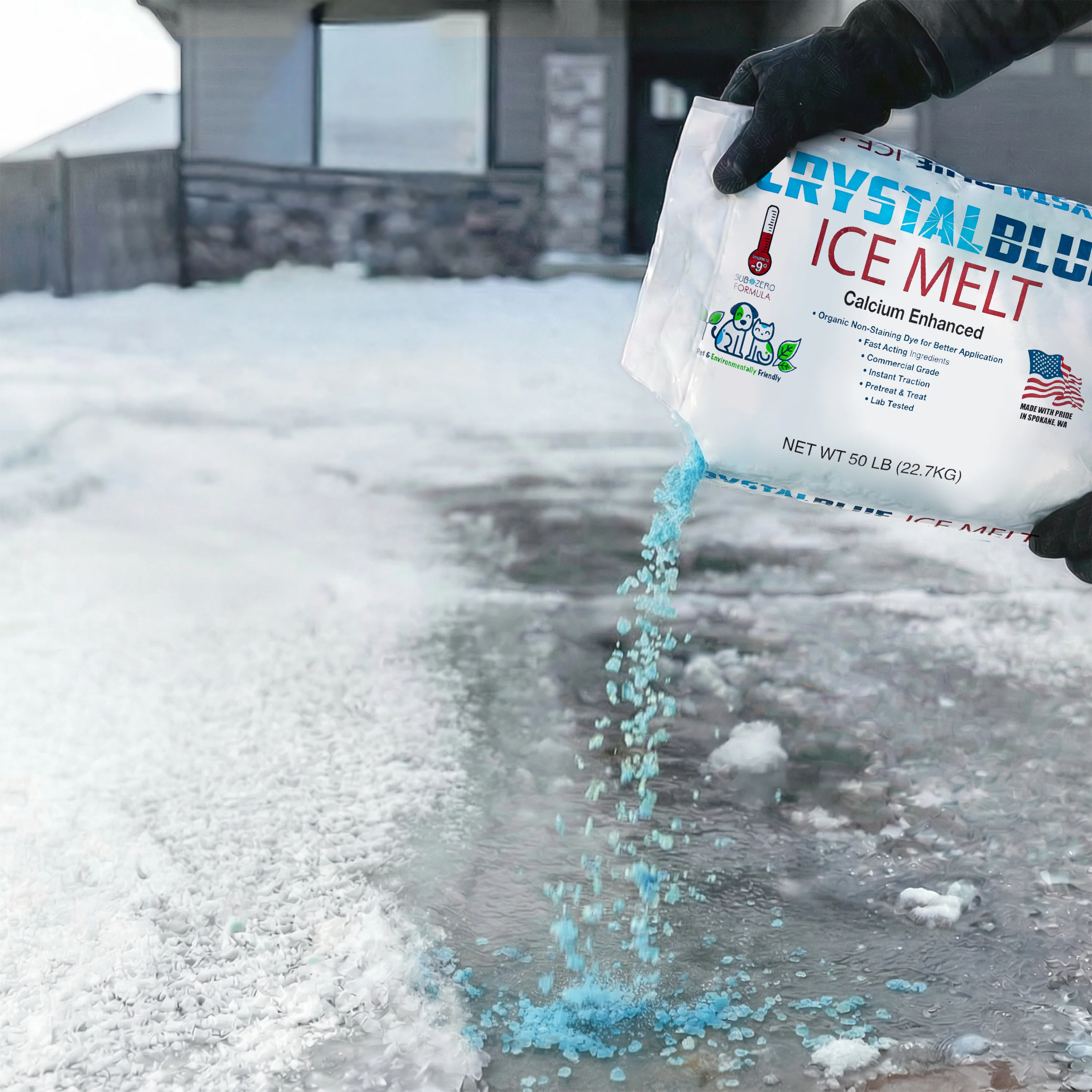 Snow Joe Crystal Blue Ice Melt | Pet and Environmentally Friendly | 50-Lb. Bag | Melts Down To -9°F - Image 8