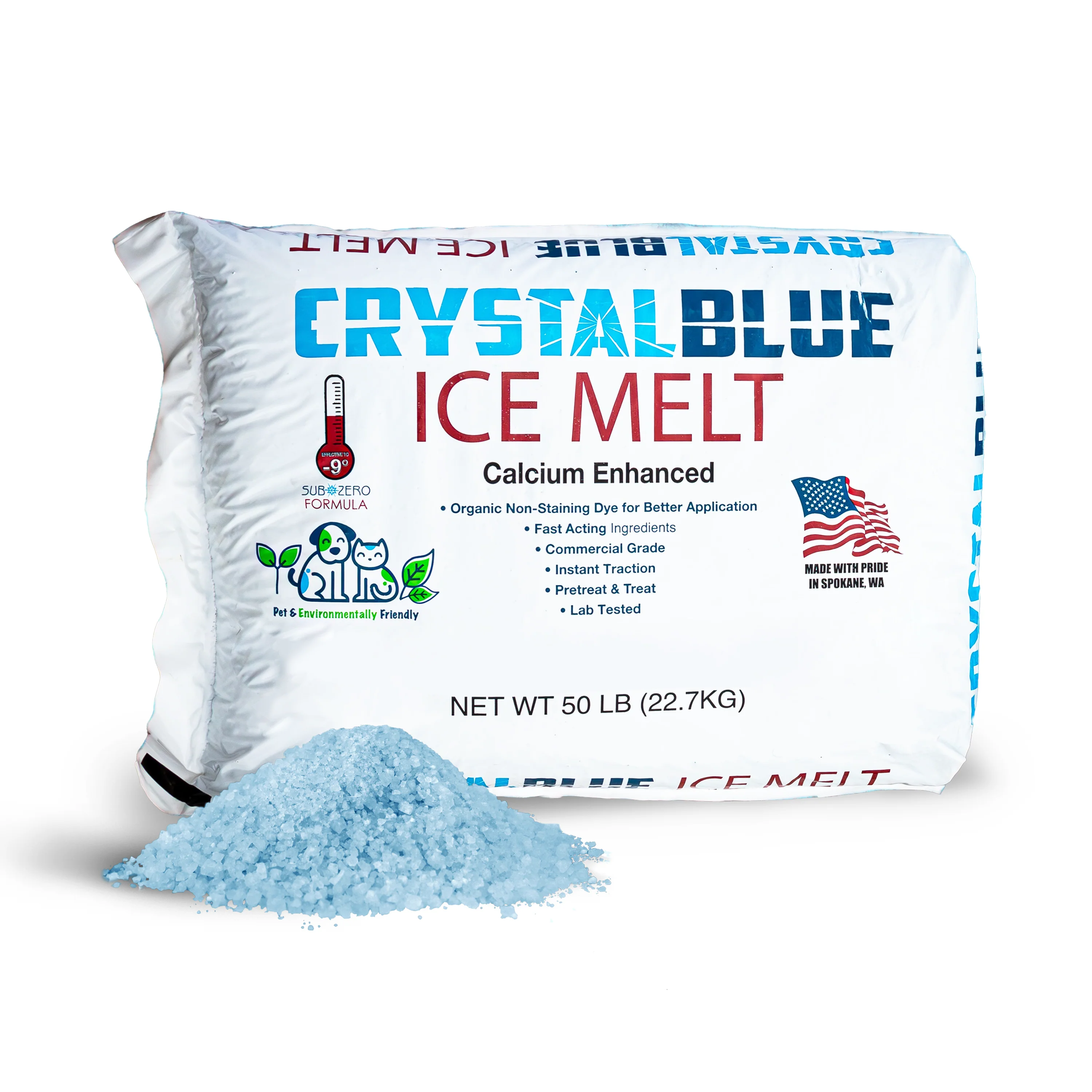 Snow Joe Crystal Blue Ice Melt | Pet and Environmentally Friendly | 50-Lb. Bag | Melts Down To -9°F - Image 9