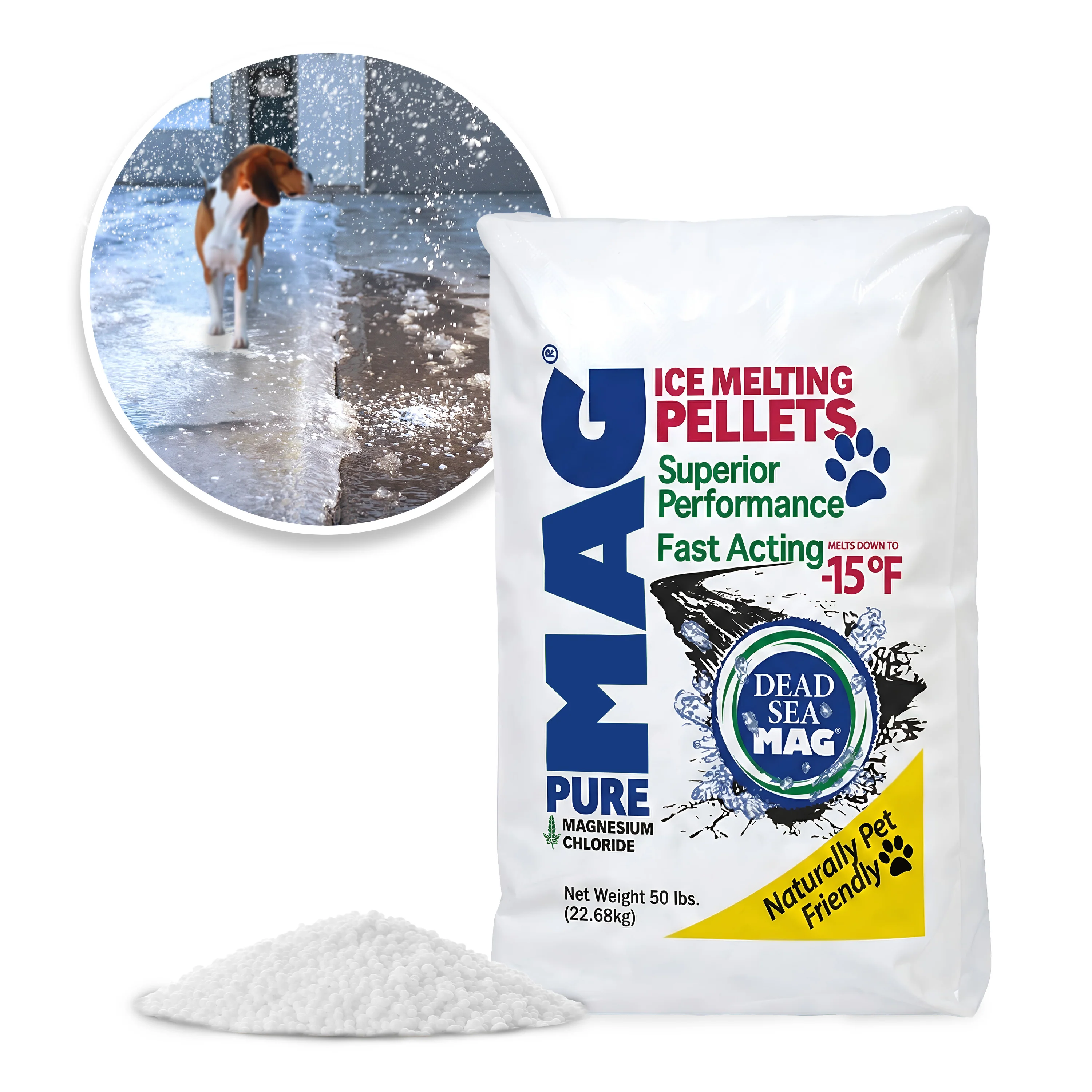 Snow Joe Dead Sea Magnesium Chloride Flakes | Pet-and-Paw Friendly | 100% Pure & Natural | 50-Lbs.