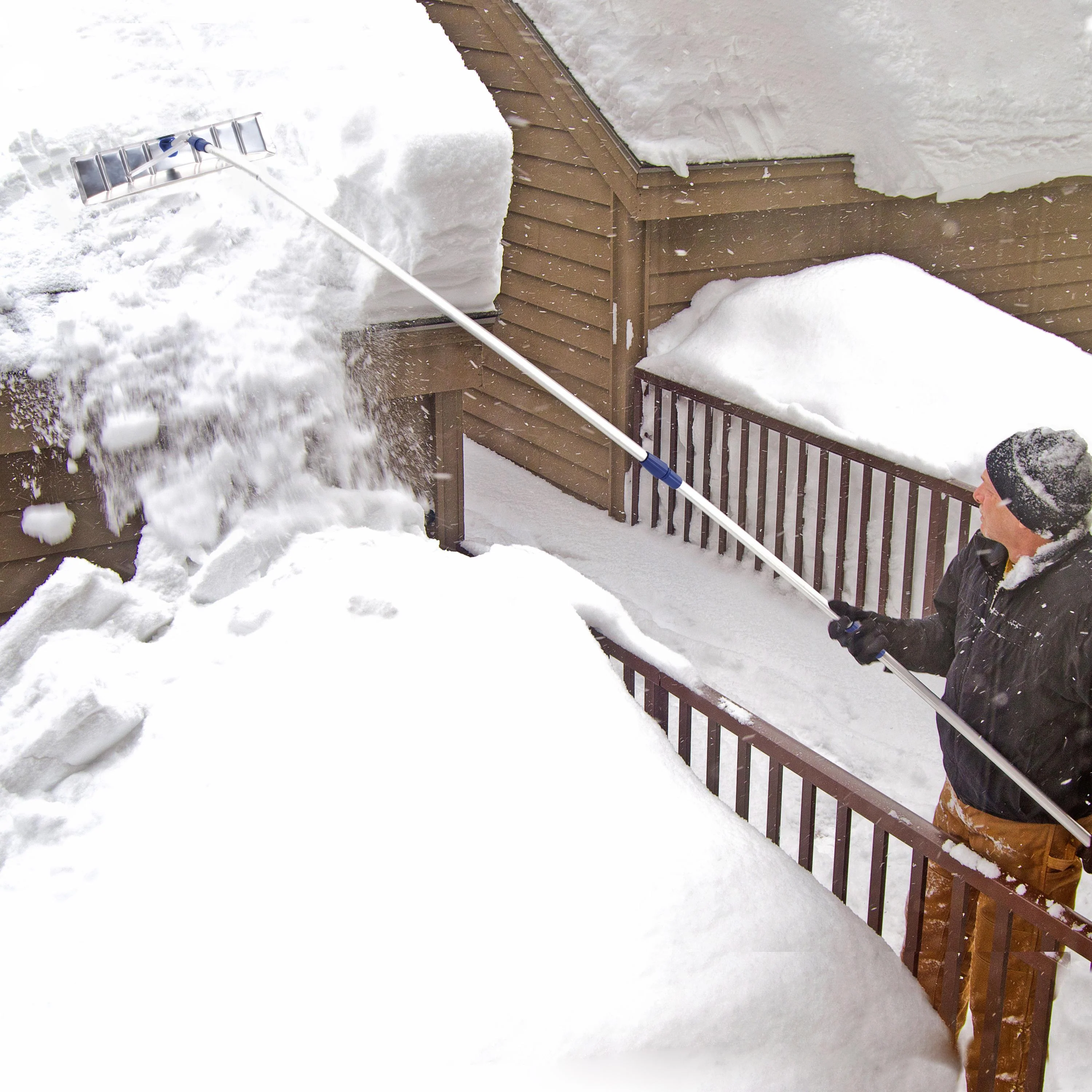 Snow Joe RJ205M Telescoping Snow Shovel Roof Rake | 21-Foot Extension | Aluminum - Image 3
