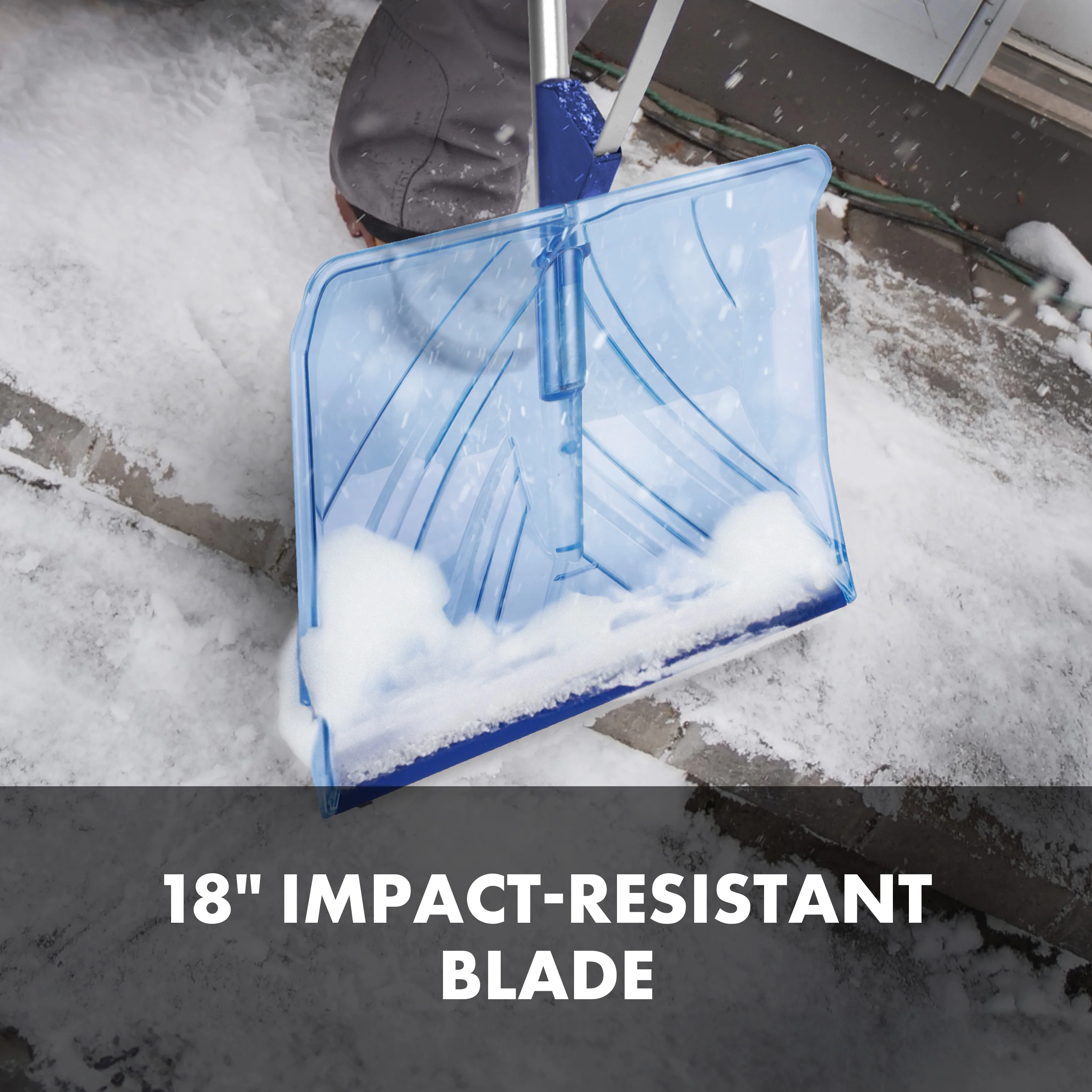 Snow Joe Shovelution SJ-SHLV02 Strain-Reducing Shatter-Resistant Polycarbonate Snow Shovel W/ Spring Assisted Handle | 18-inch - Image 3