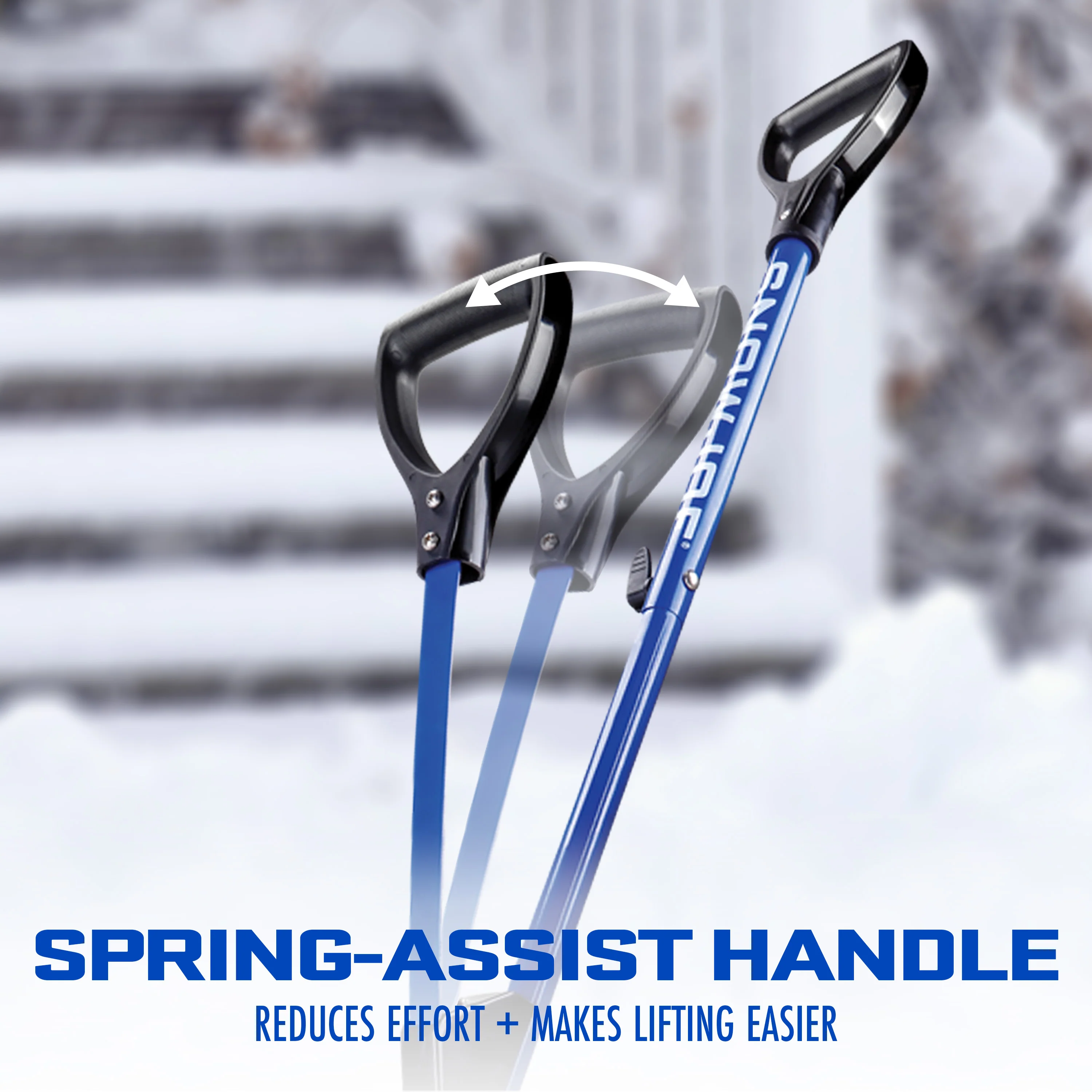 Snow Joe Shovelution Strain-Reducing Snow Shovel | 20-Inch | Spring Assisted Handle - Image 3