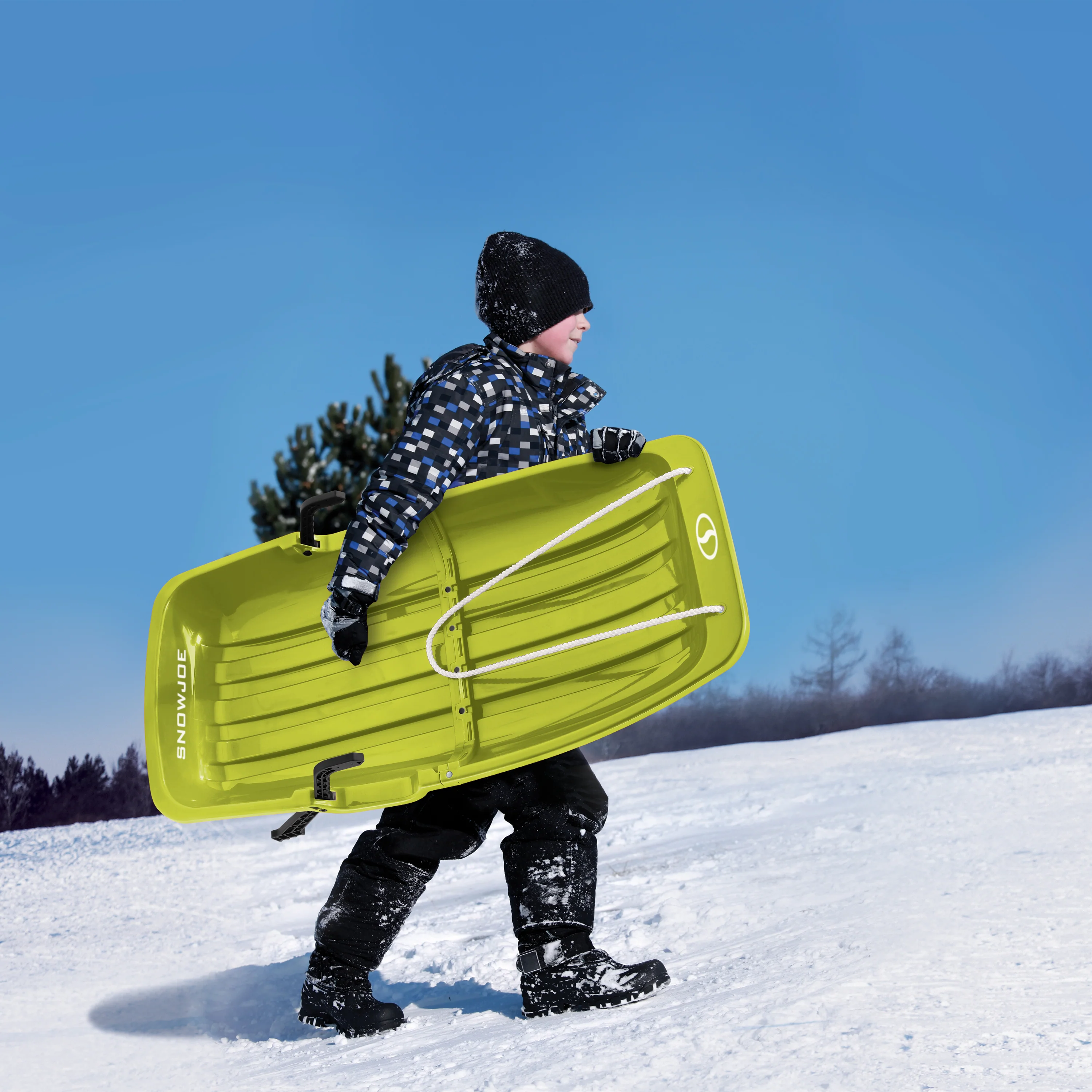 Snow Joe SJ-SLD34-GRN Snow Sled for Kids 4-8 | Fits 2 Riders | 34-inch (Green) - Image 4