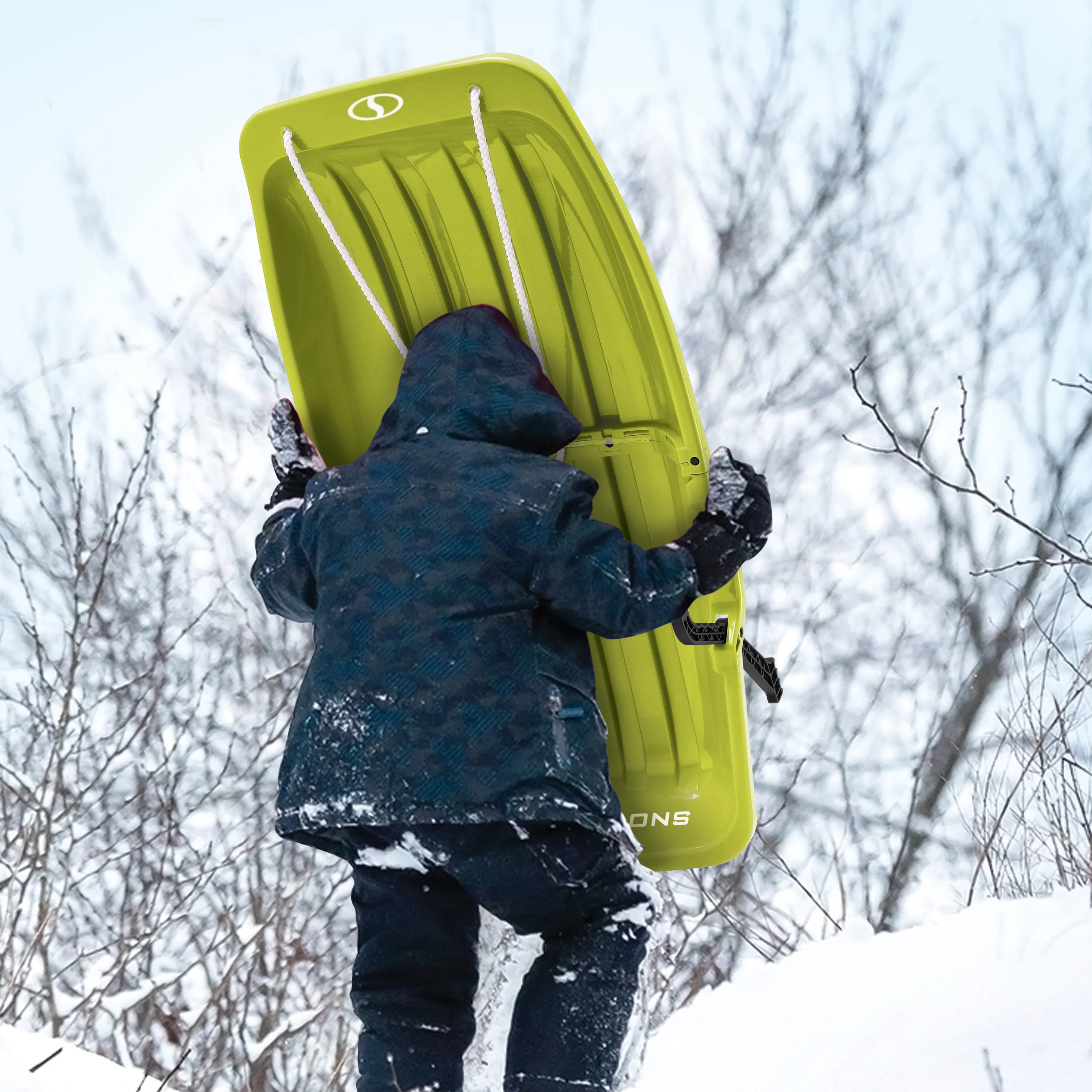 Snow Joe SJ-SLD34-GRN Snow Sled for Kids 4-8 | Fits 2 Riders | 34-inch (Green) - Image 5