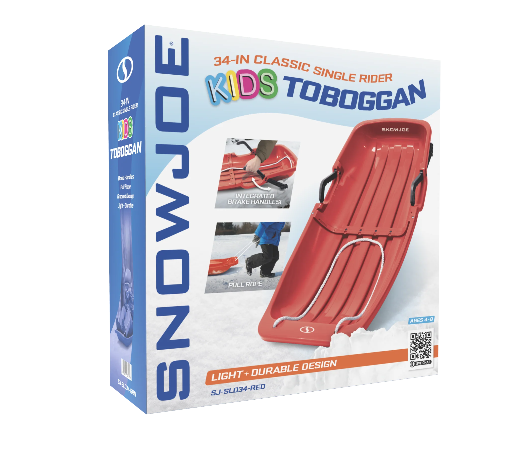 Snow Joe SJ-SLD34-RED Snow Sled for Kids 4-8 | Fits 2 Riders | 34-inch (Red) - Image 3