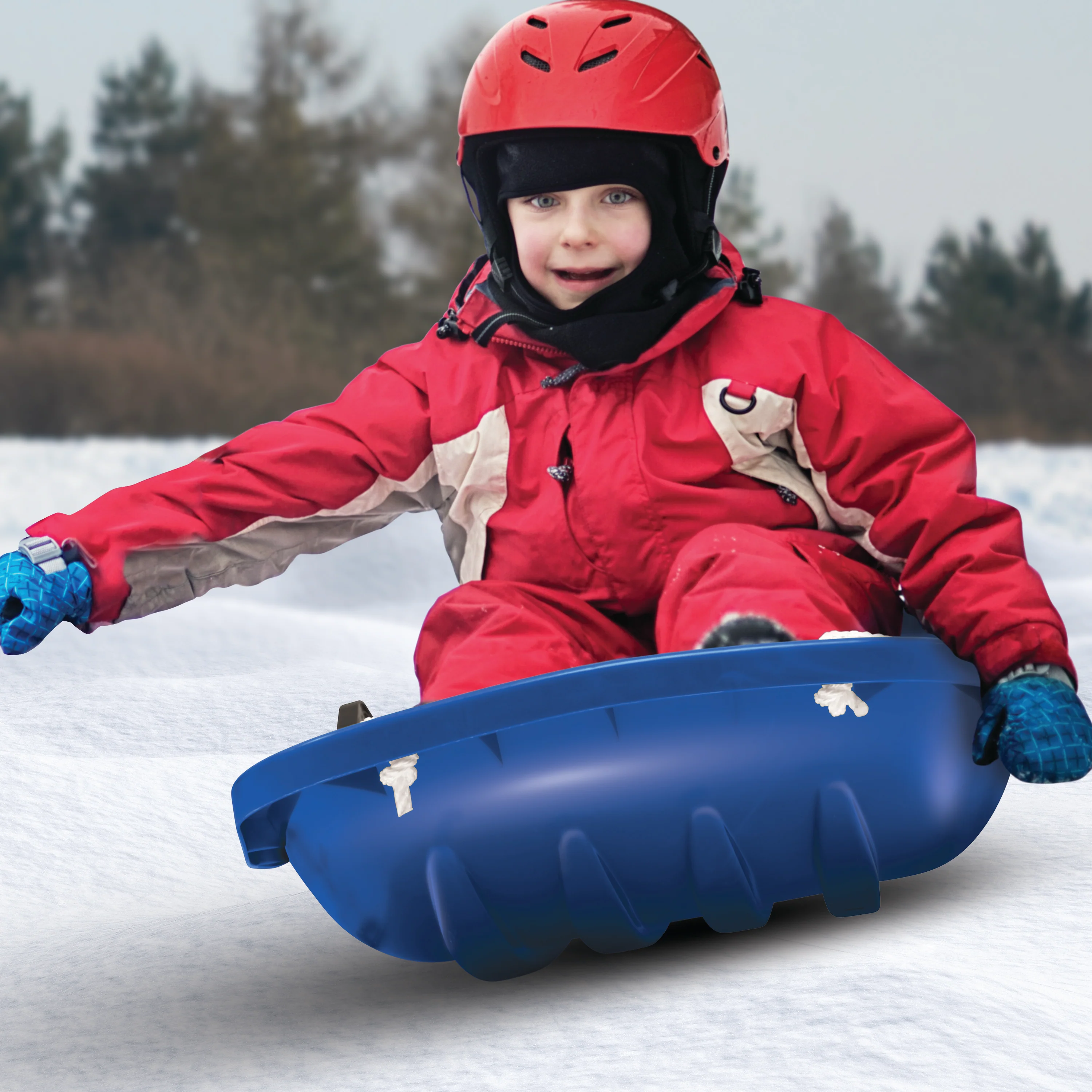 Snow Joe SJ-SLD34-SJB Snow Sled for Kids 4-8 | Fits 2 Riders | 34-inch (Blue) - Image 3