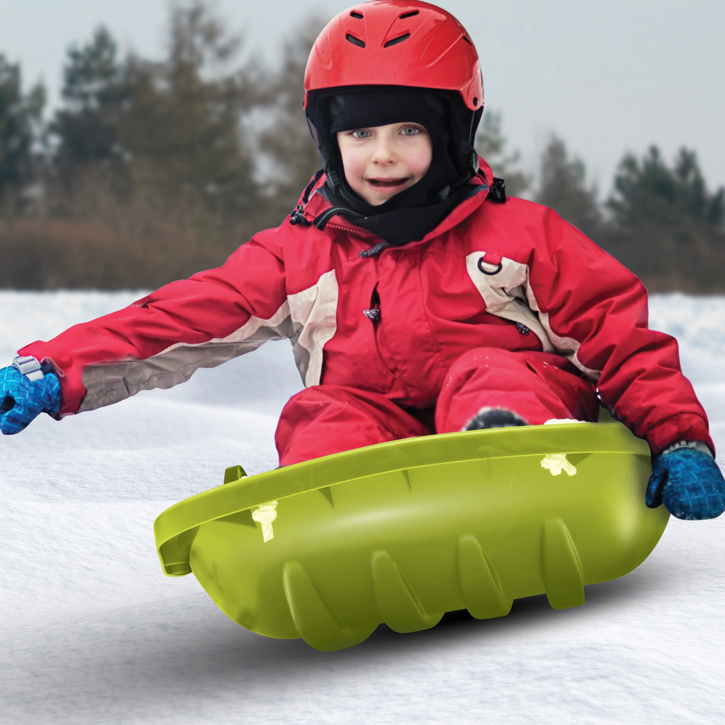 Snow Joe SJ-SLD48-GRN Snow Sled for Kids 4 & Up | Fits 2 Riders | 48-inch (Green) - Image 3