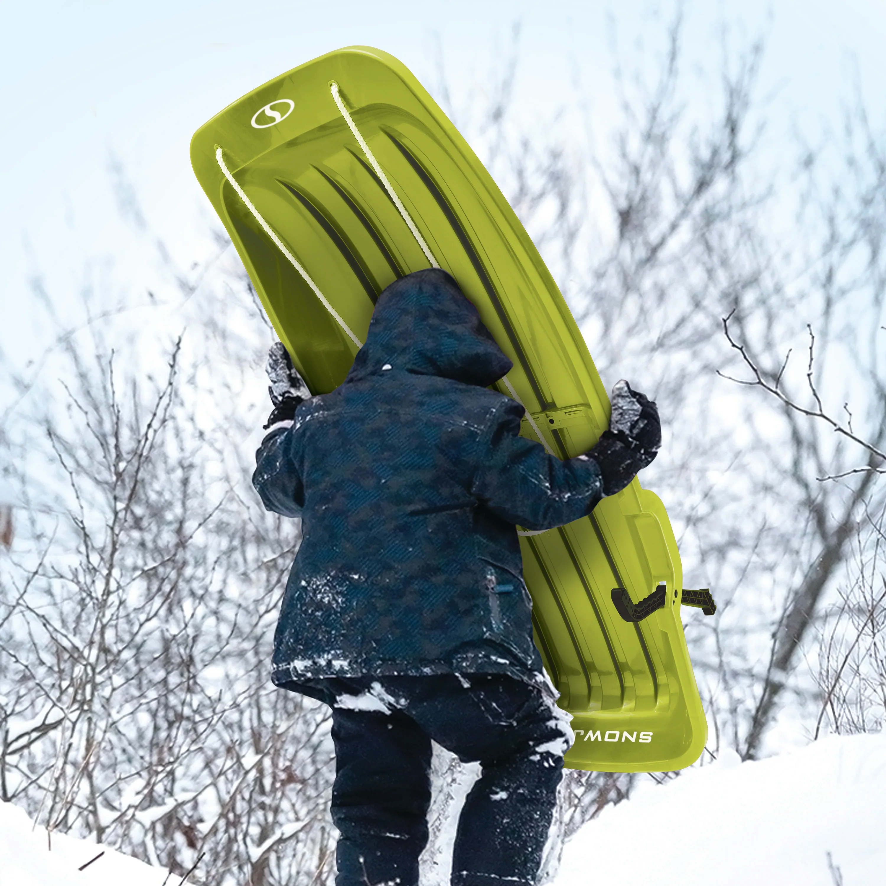 Snow Joe SJ-SLD48-GRN Snow Sled for Kids 4 & Up | Fits 2 Riders | 48-inch (Green) - Image 5