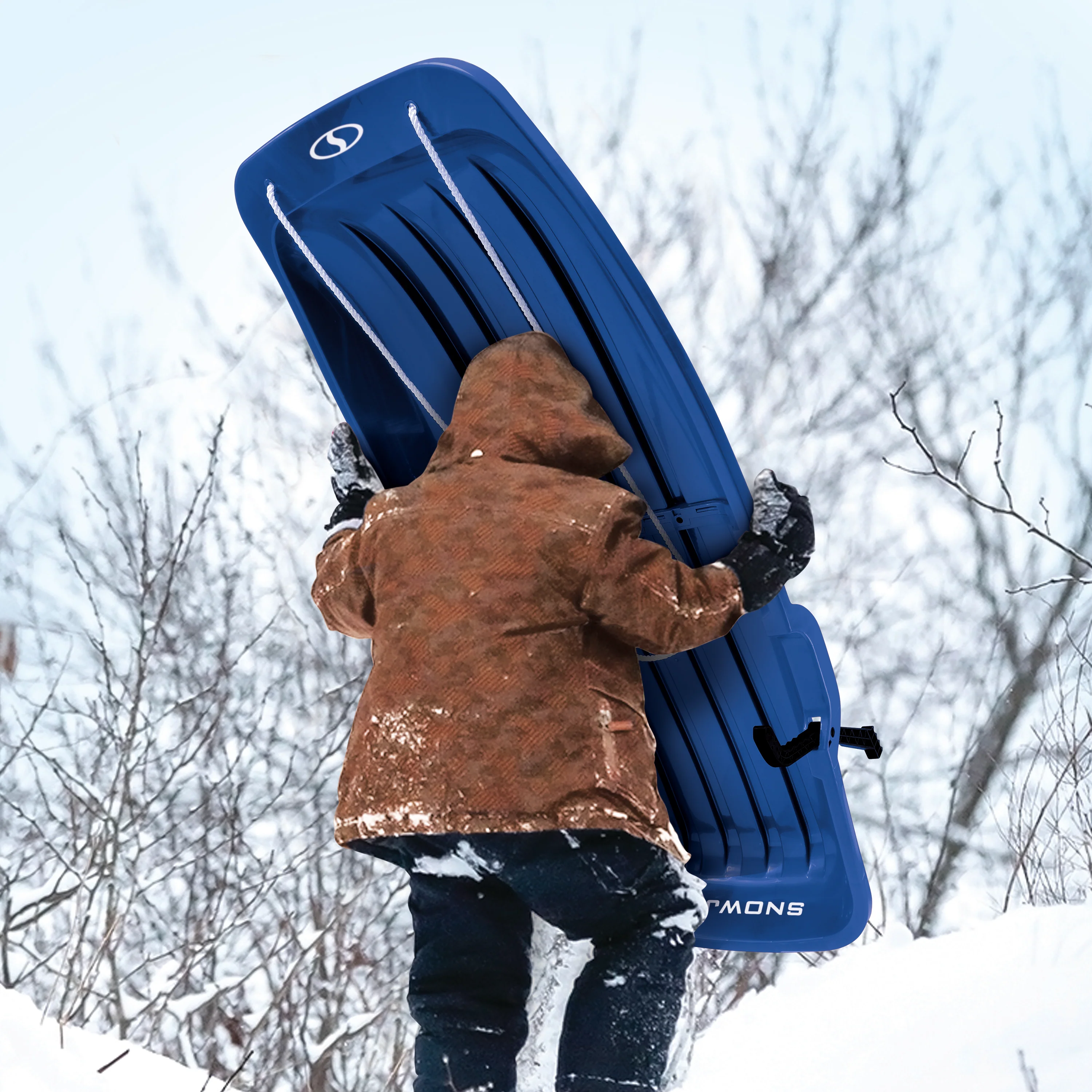 Snow Joe SJ-SLD48-SJB Snow Sled for Kids 4 & Up | Fits 2 Riders | 48-inch (Blue) - Image 5