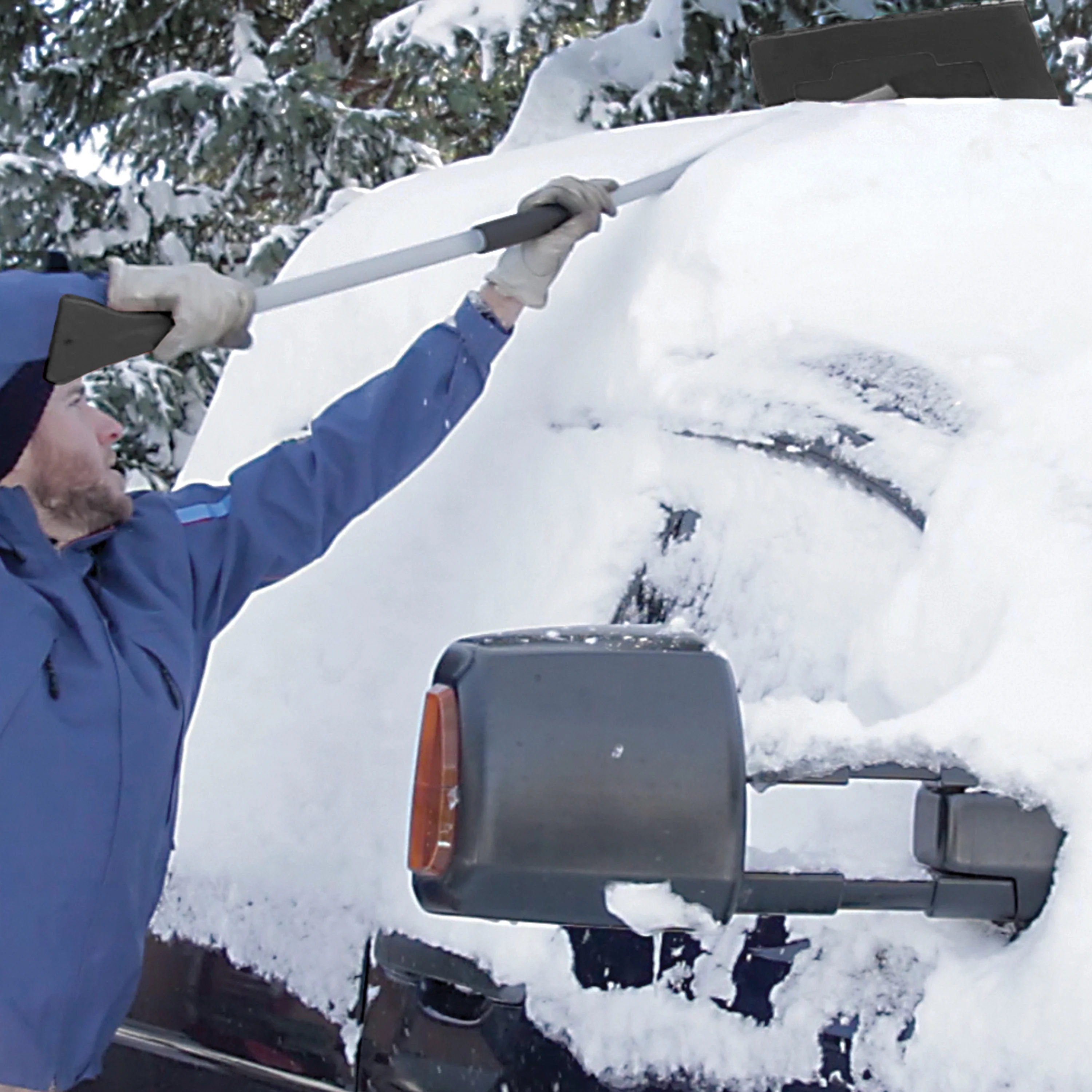 Snow Joe SJBLZD-JMB-BLK2 Jumbo Telescoping Snow Broom + Ice Scraper | 2-Pack (Black) - Image 5