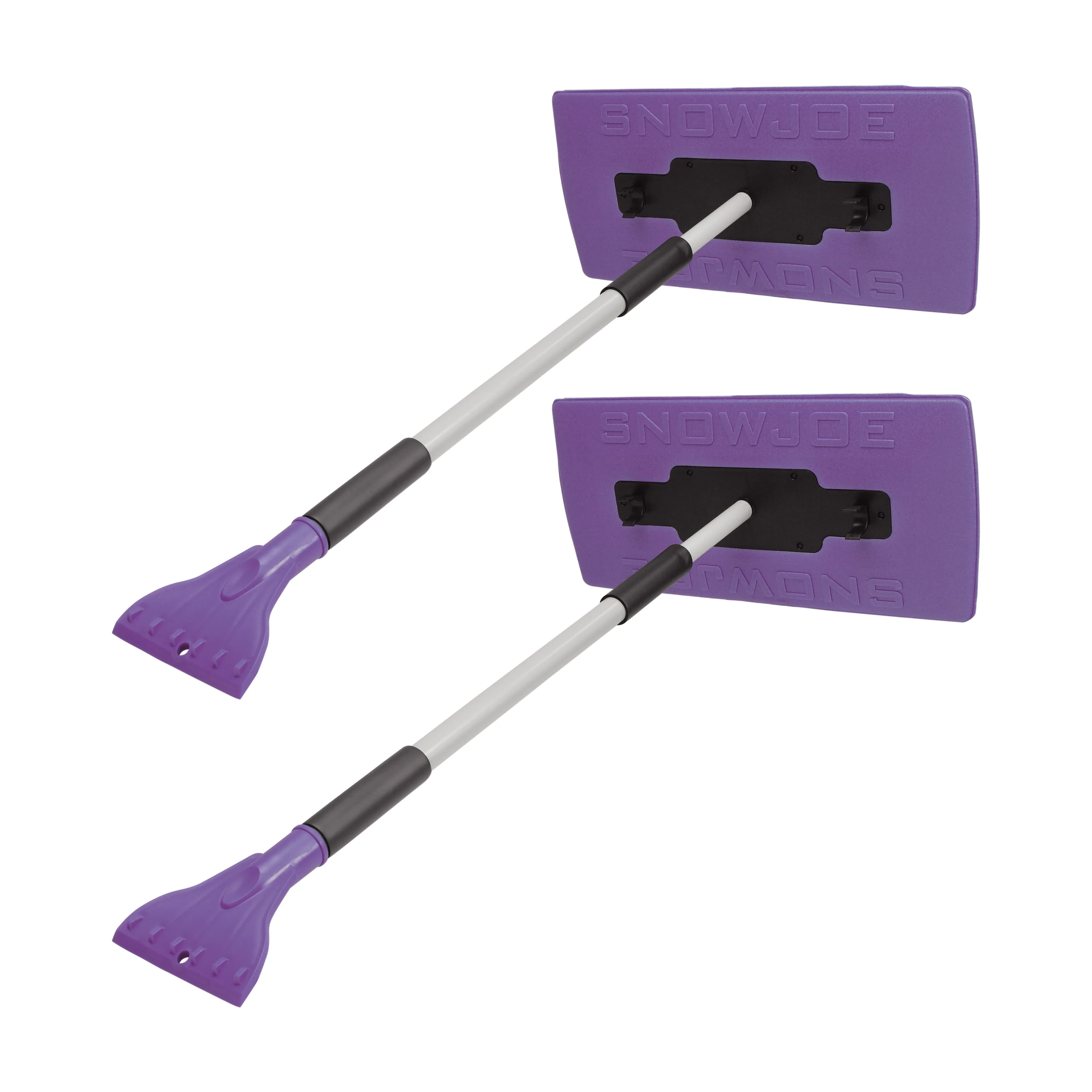 Snow Joe SJBLZD-JMB-PRP2 2-Pack Jumbo Telescoping Snow Broom + Ice Scraper (Purple) - Image 2