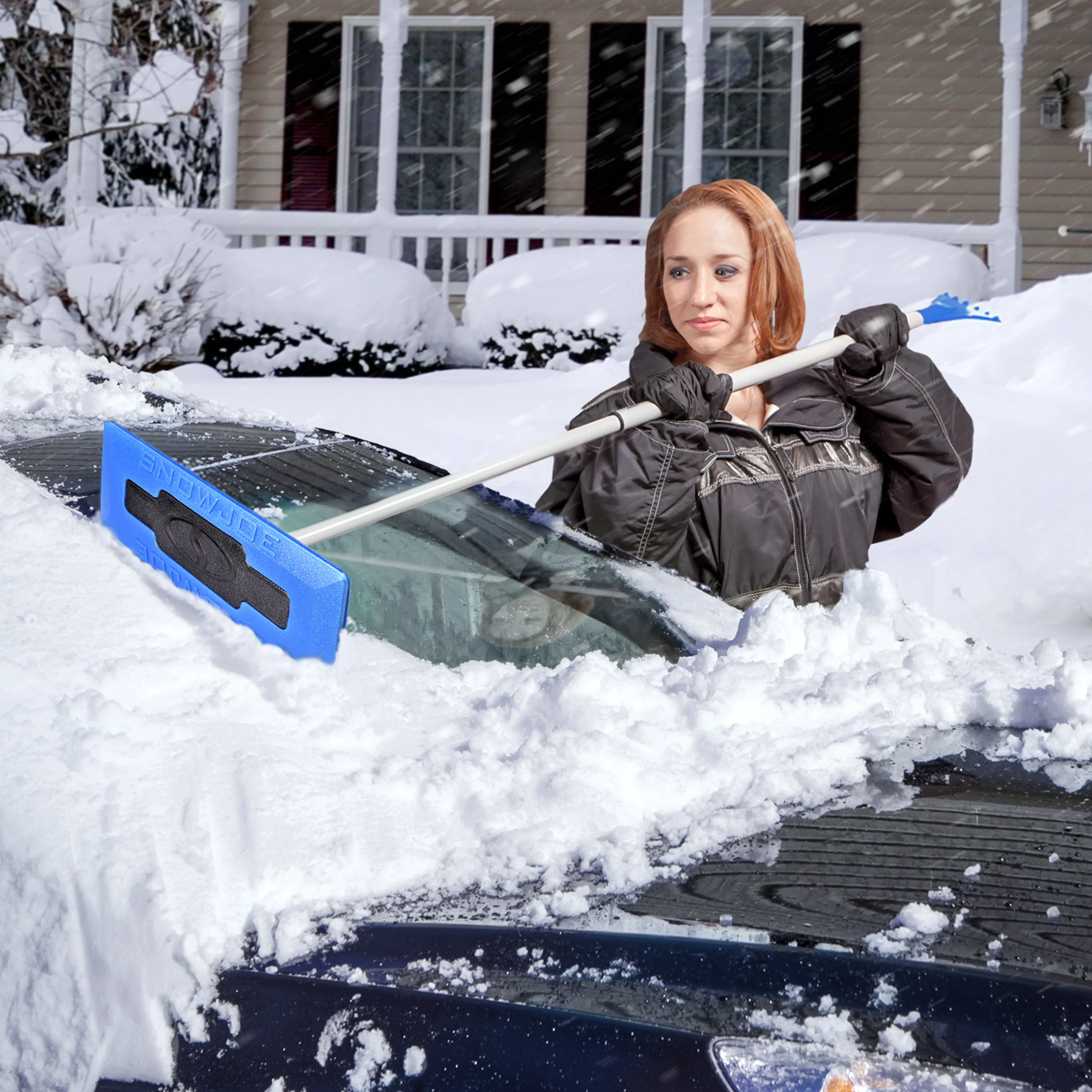 Snow Joe SJBLZD-PRX The Original 2-In-1 Telescoping Snow Broom + Ice Scraper PRX Edition | No-Scratch Foam Head, Closed Cell Foam for No Water Absorption | 18-Inch Foam Head - Image 8
