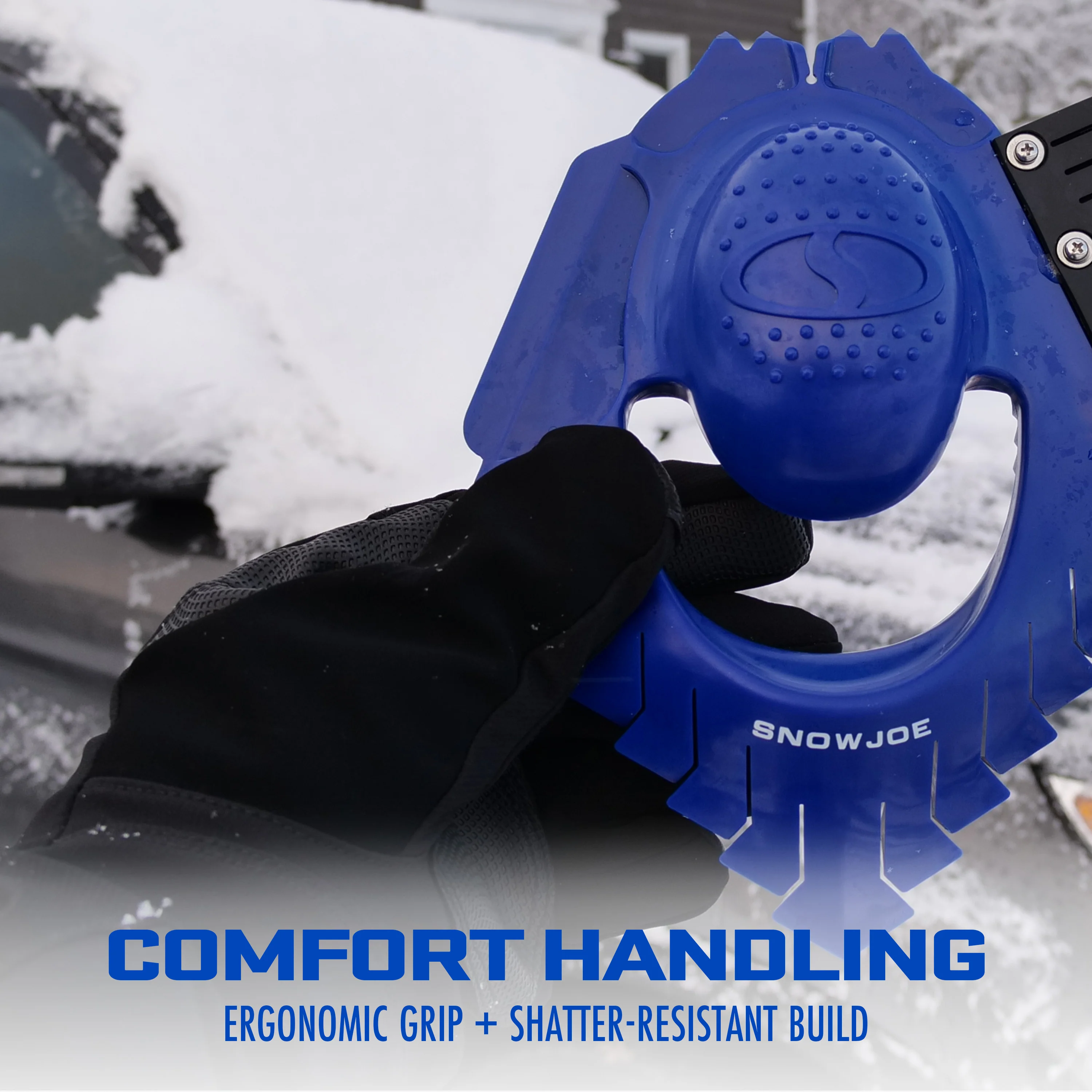 Snow Joe Ice Dozer Ice & Snow Scraper Tool | Squeegee Brush | Windshield Wiper Notch - Image 10