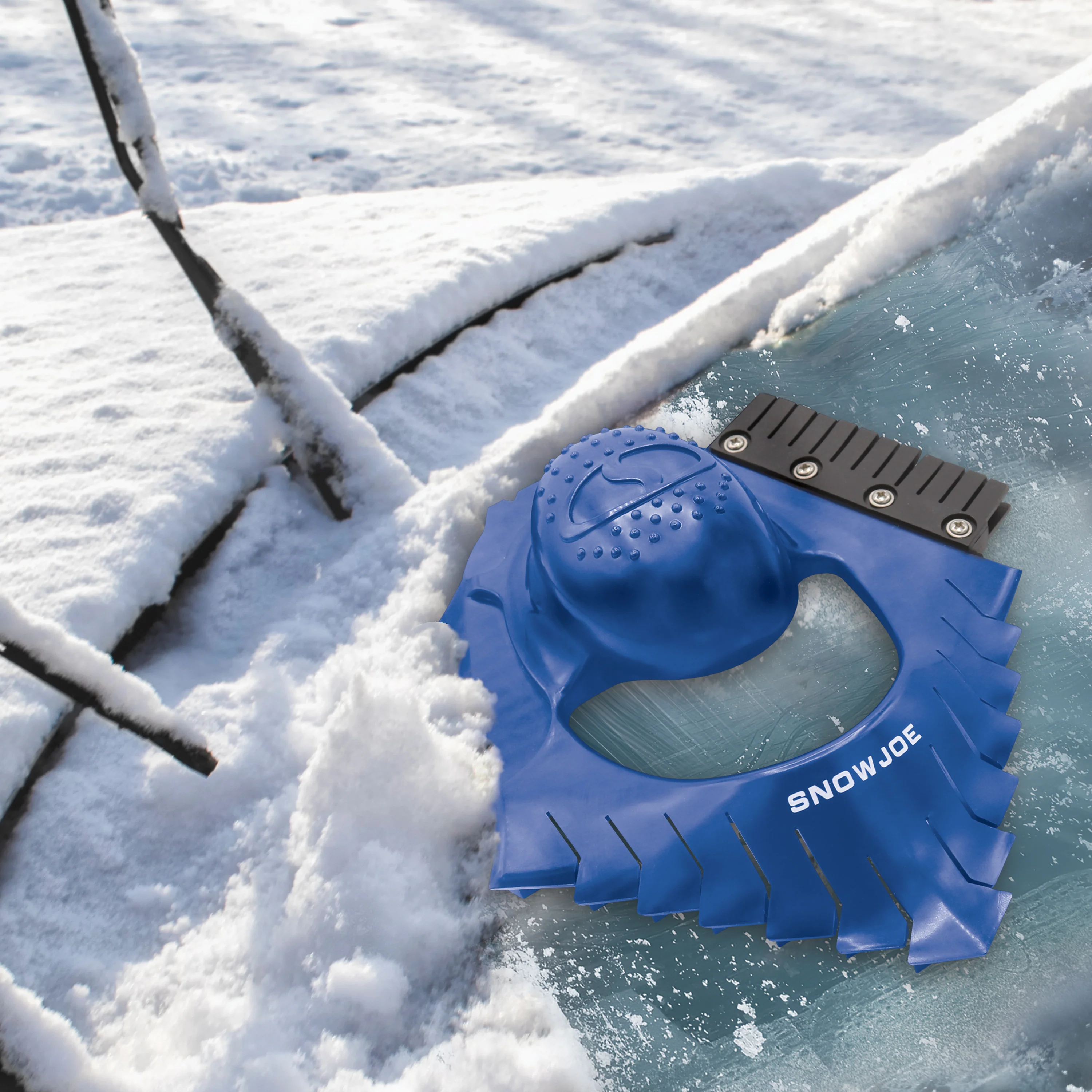 Snow Joe Ice Dozer Ice & Snow Scraper Tool | Squeegee Brush | Windshield Wiper Notch - Image 3