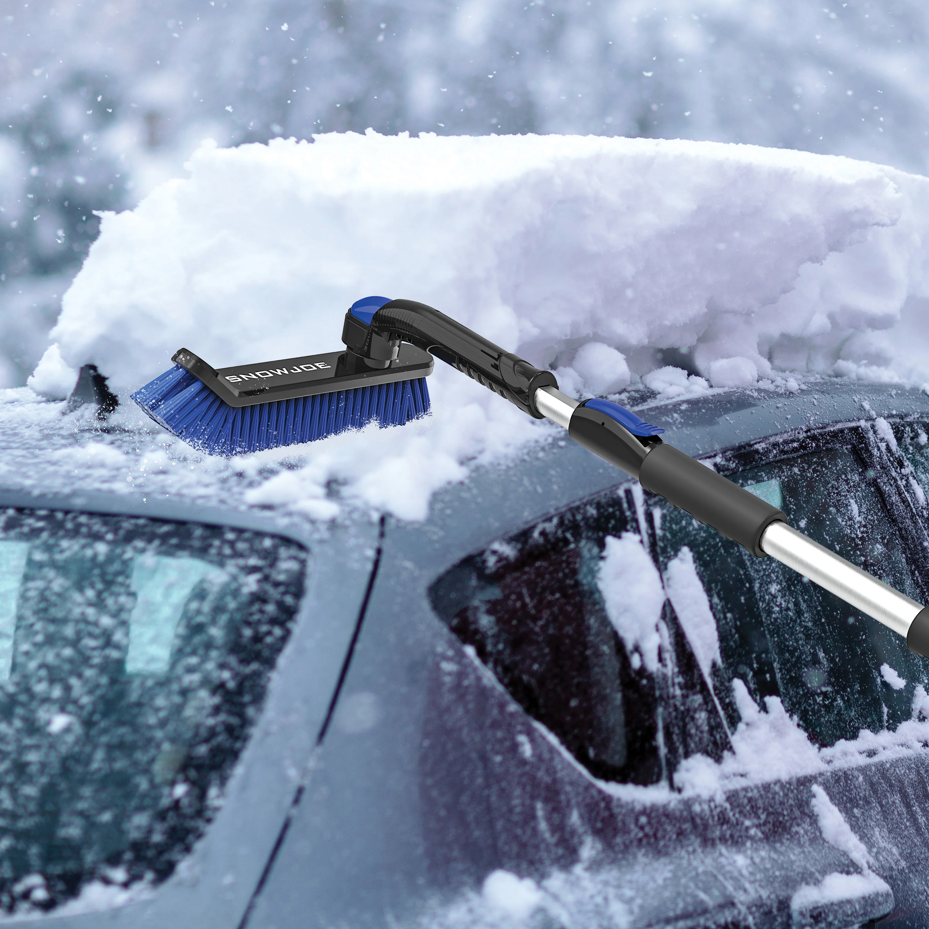 Snow Joe SJEG-SB52 Winter Telescopic Snow Removal Brush + De-icing Shovel | 360° Swivel Adjustment | 52-Inch Telescopic - Image 4