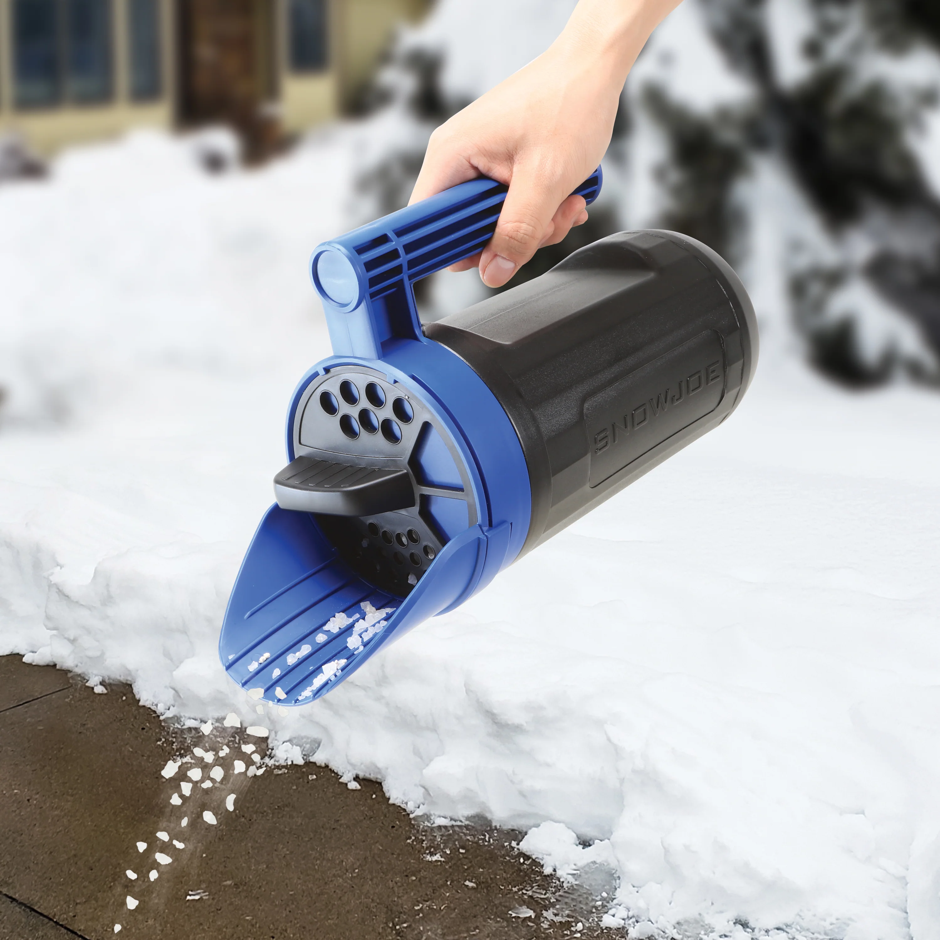 Snow Joe + Sun Joe Handheld All-Season Multi-Purpose Spreader | 5 lbs | W/ Adjustable Dial Flow Control - Image 8