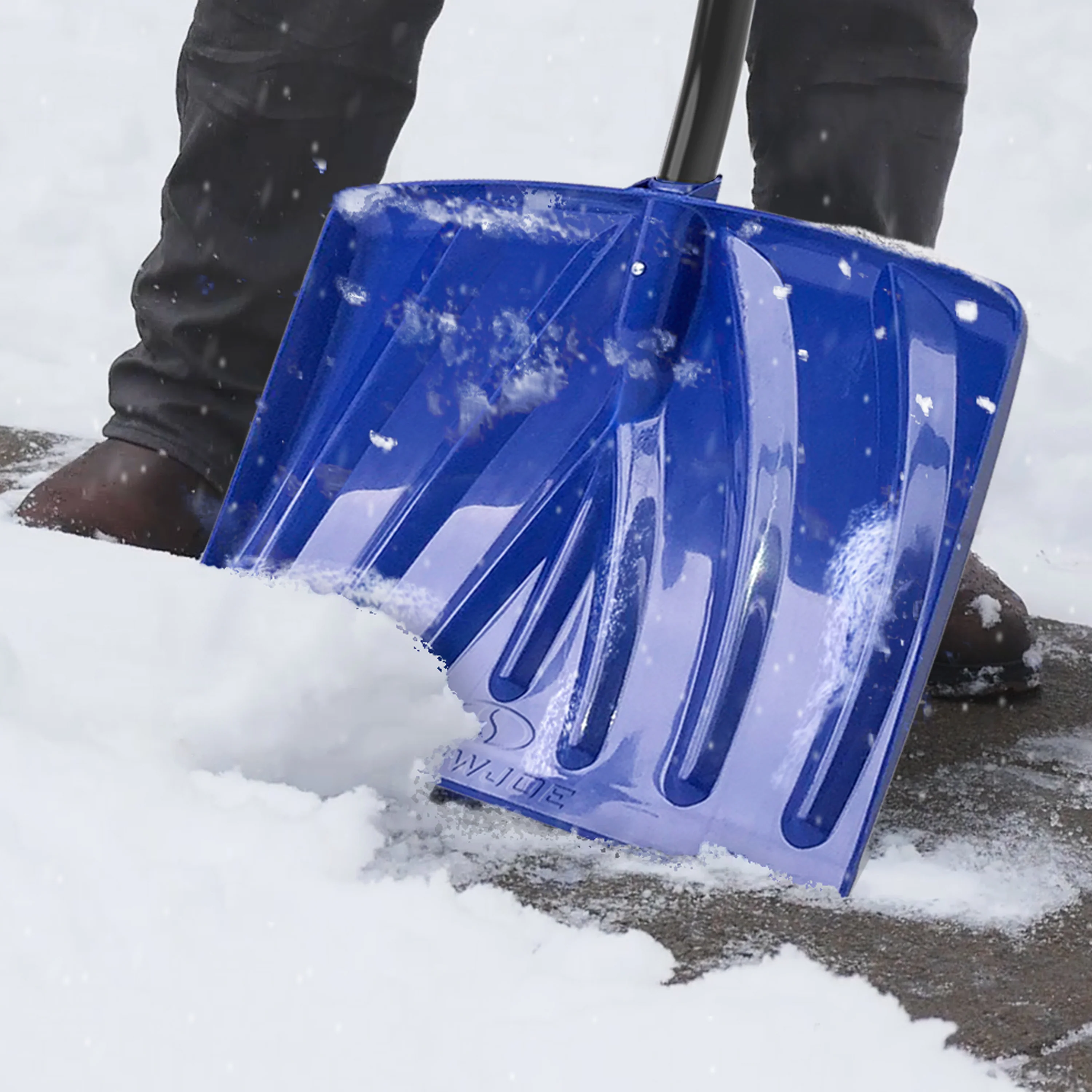 Snow Joe SNJ18PM-ERG-PRX Poly Blade Ergonomic Snow Shovel | 18-Inch Shovel | 48-Inch Steel Ribbed Handle - Image 2