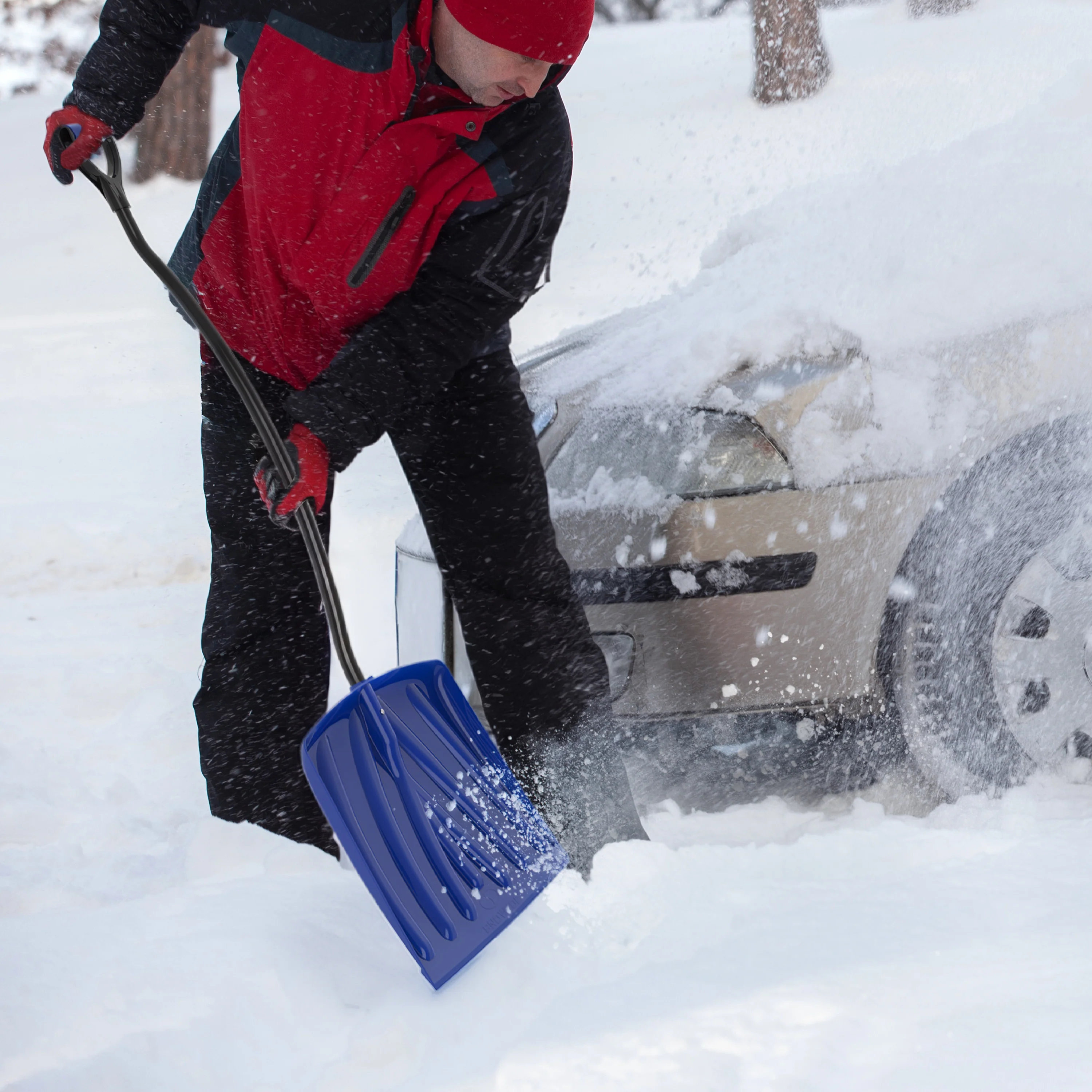 Snow Joe SNJ18PM-ERG-PRX Poly Blade Ergonomic Snow Shovel | 18-Inch Shovel | 48-Inch Steel Ribbed Handle - Image 3