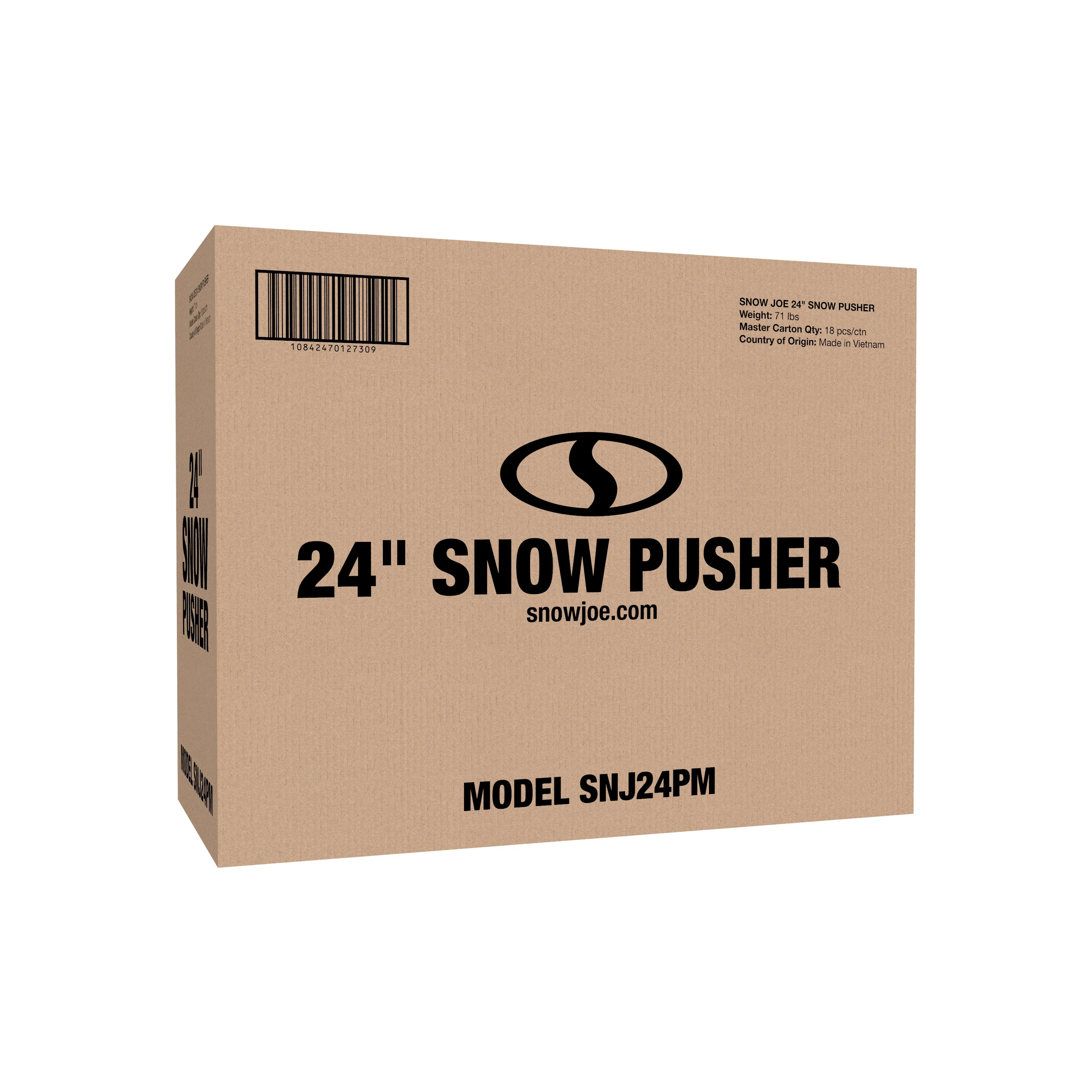Snow Joe SNJ24PM Heavy-Duty Poly Snow Pusher | w/ Steel Wear Strip & D-Grip Handle | 24-Inch (Retail Ready, Blue) - Image 2