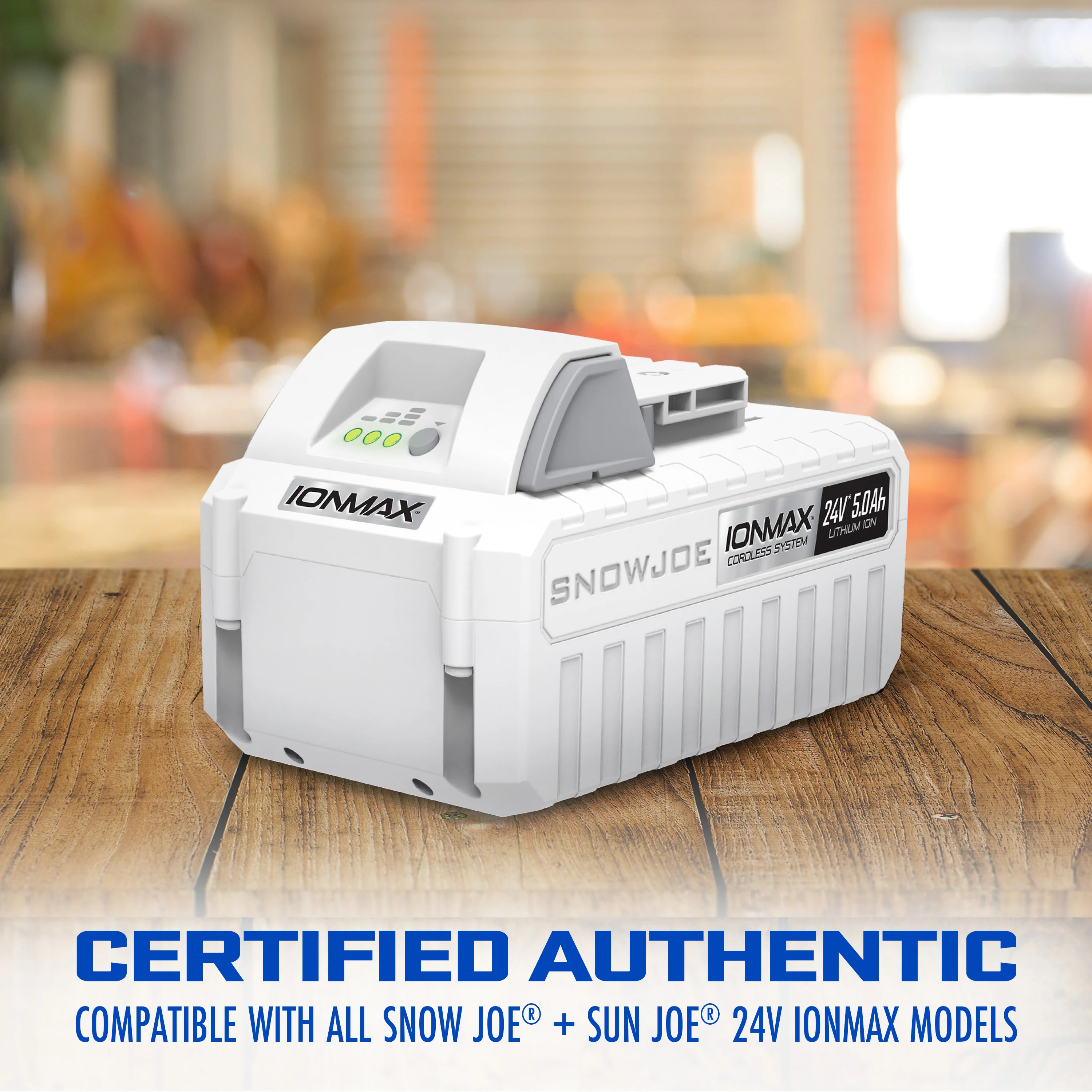 Snow Joe + Sun Joe CERTIFIED AUTHENTIC 24-Volt* IONMAX Starter Kit | W/ 5.0-Ah Battery + Quick Charger - Image 5