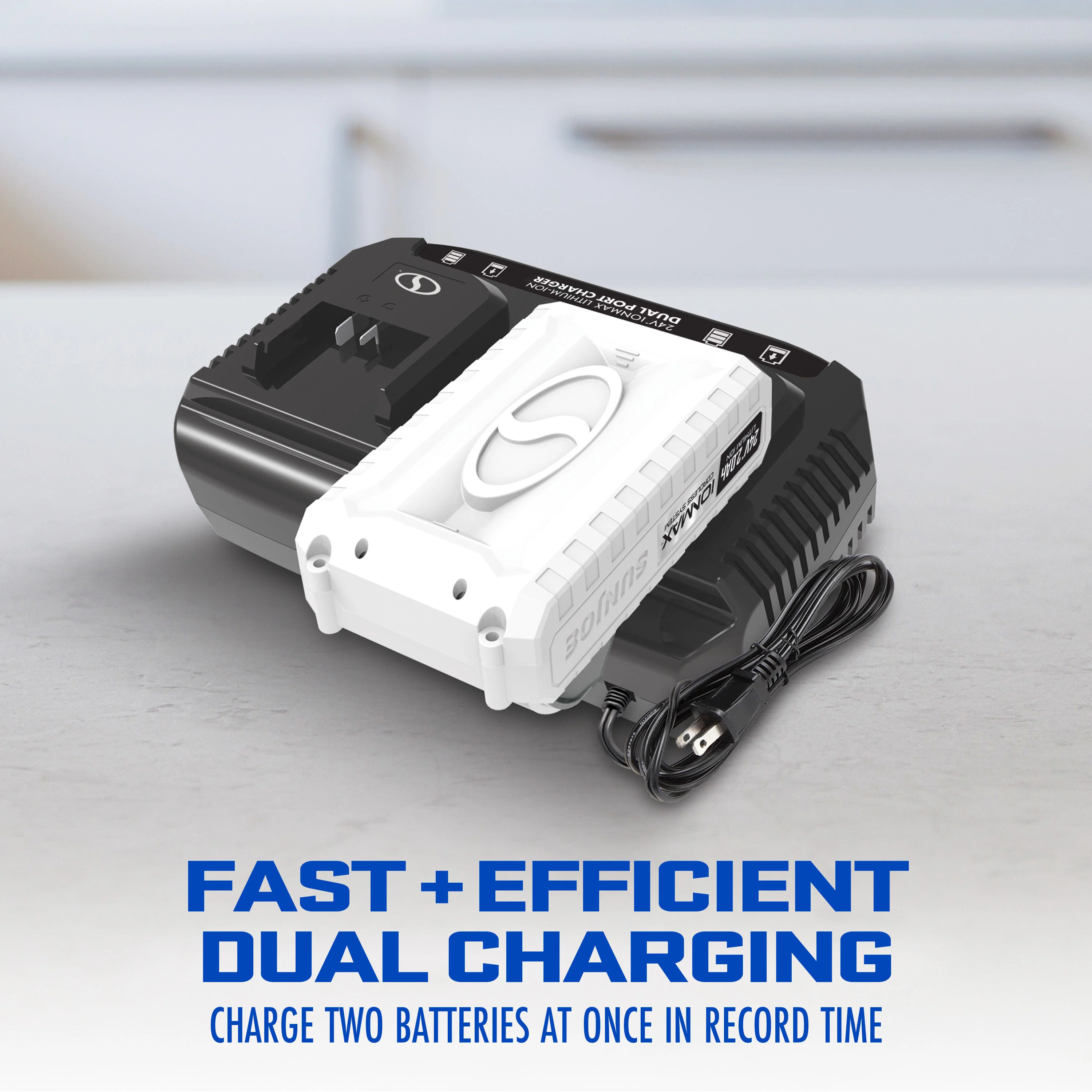 Snow Joe + Sun Joe CERTIFIED AUTHENTIC 24-Volt* Starter Kit | W/ 2 x 2.0-Ah Batteries + Dual Port Charger - Image 8