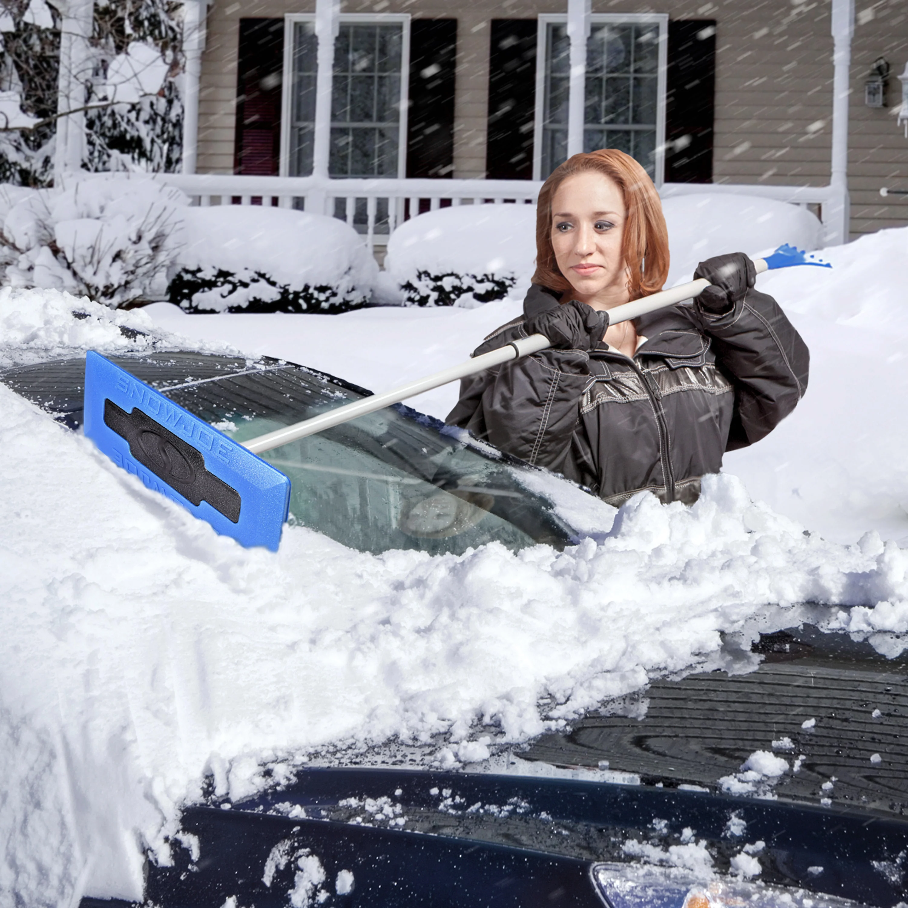 Snow Joe The Original 2-In-1 Telescoping Snow Broom + Ice Scraper | No-Scratch Foam Head, Closed Cell Foam for No Water Absorption | 18-Inch Foam Head - Image 9