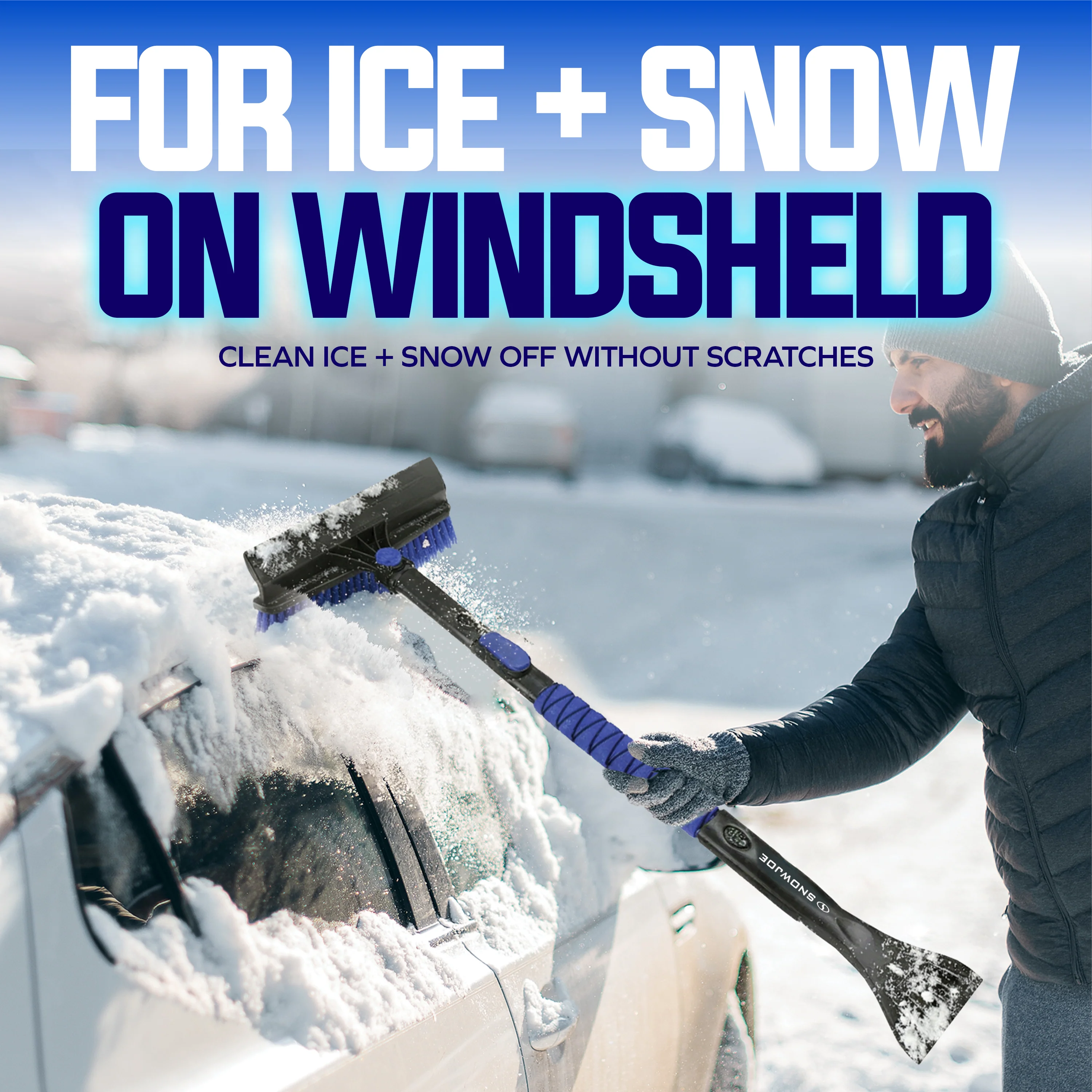 Snow Joe Winter Telescopic Snow Removal Brush + De-icing Shovel | Ergonomic Brush Head Design | 40-Inch Telescopic - Image 6