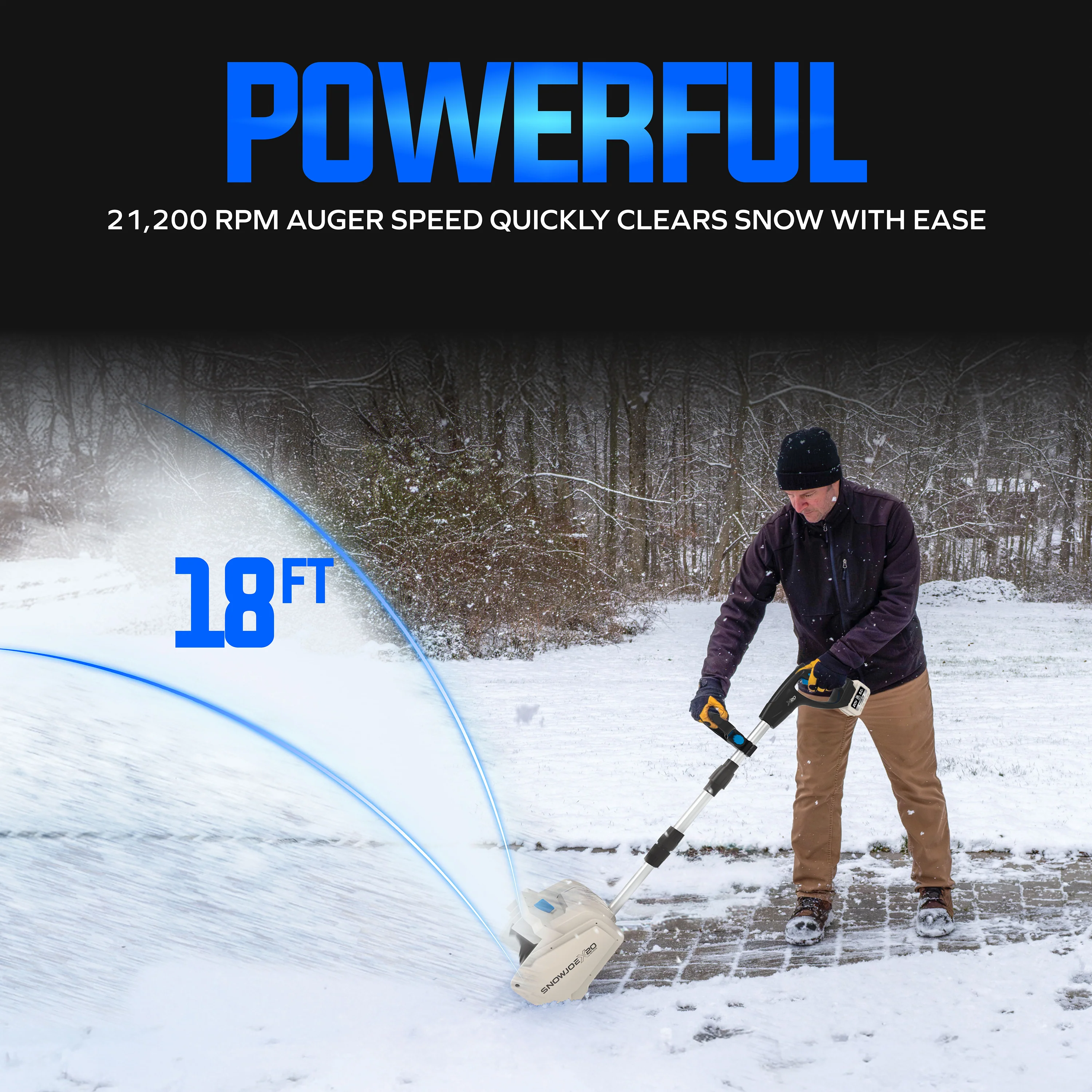 Snow Joe 20-Volt Cordless Snow Shovel Kit | Directional Chute | Brushless Motor | W/ 5.0-Ah Battery + Charger - Image 4