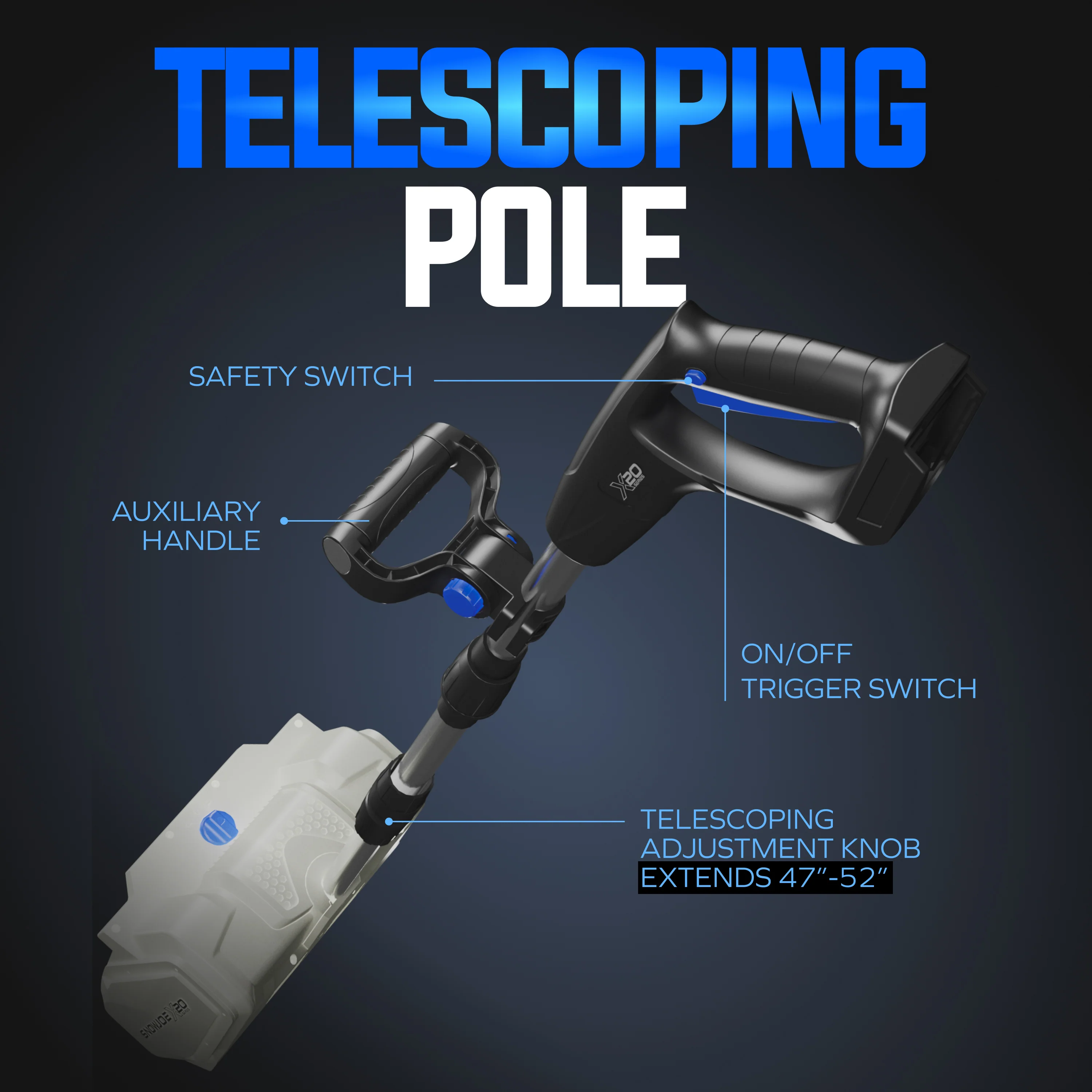 Snow Joe 20-Volt Cordless Snow Shovel Kit | Directional Chute | Brushless Motor | W/ 5.0-Ah Battery + Charger - Image 8