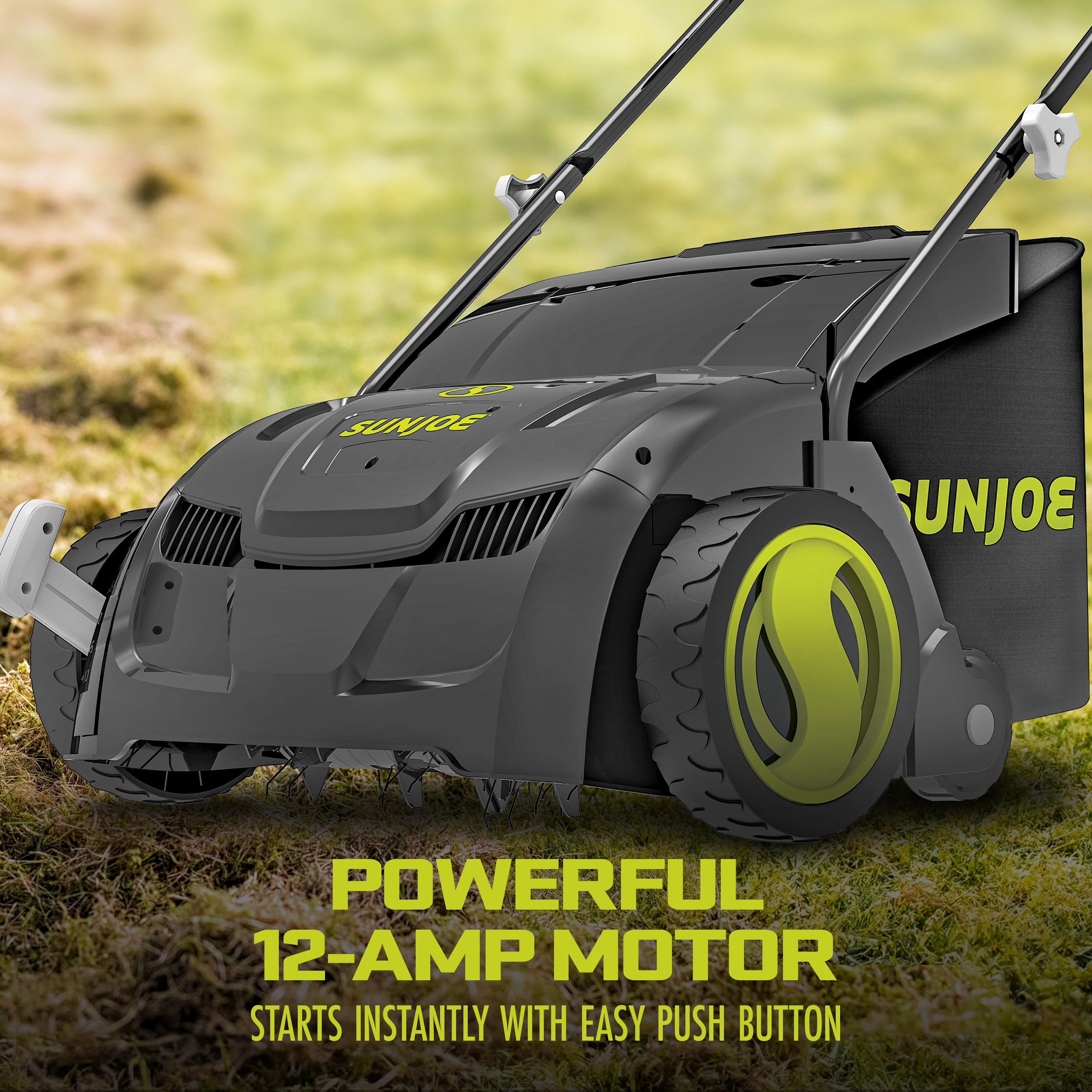 Sun Joe Electric Lawn Dethatcher + Scarifier W/ Collection Bag | 12.6-inch | 12-Amp - Image 3