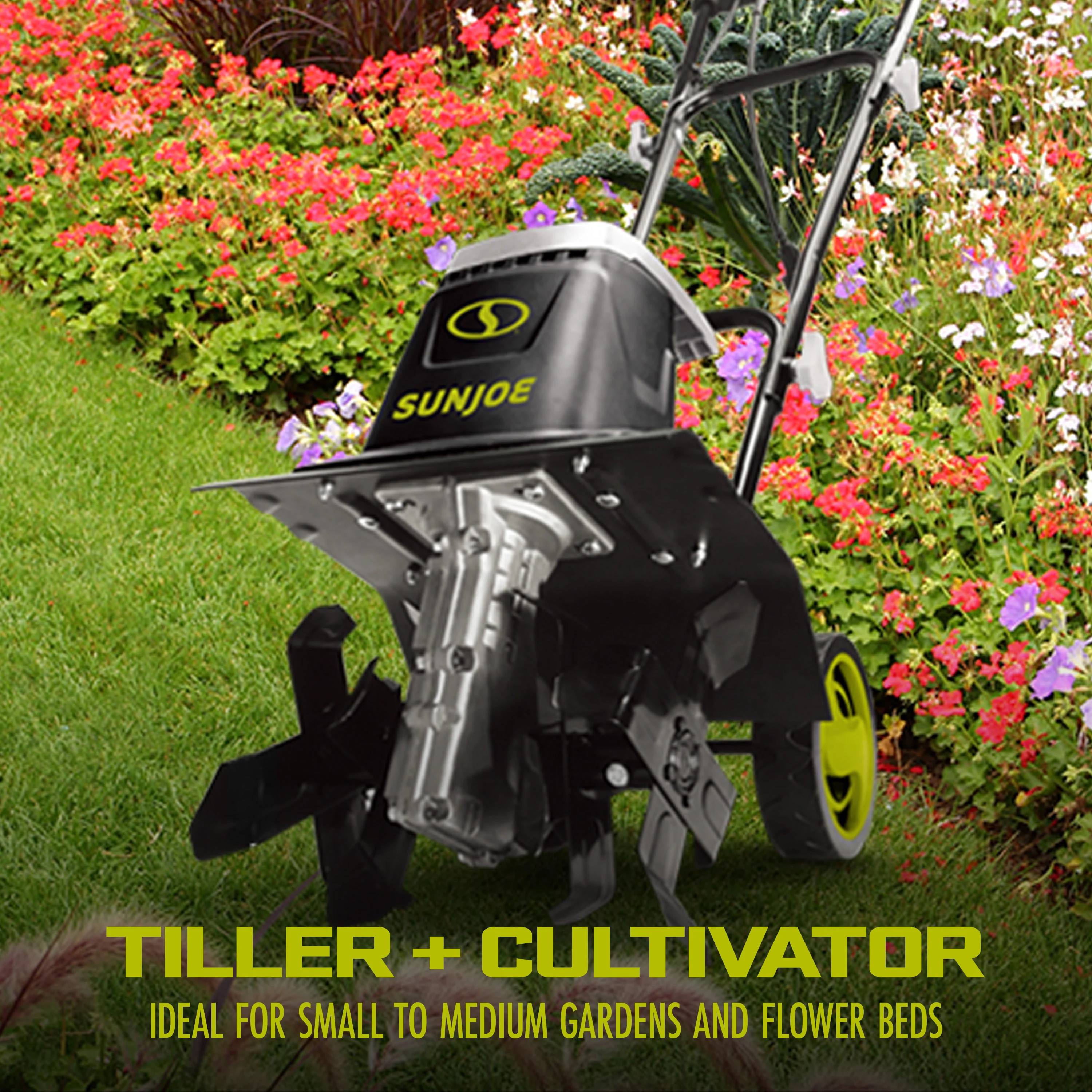 Sun Joe Electric Garden Tiller + Cultivator | 12-inch | 8-Amp | 3-Position Height Adjustment - Image 4