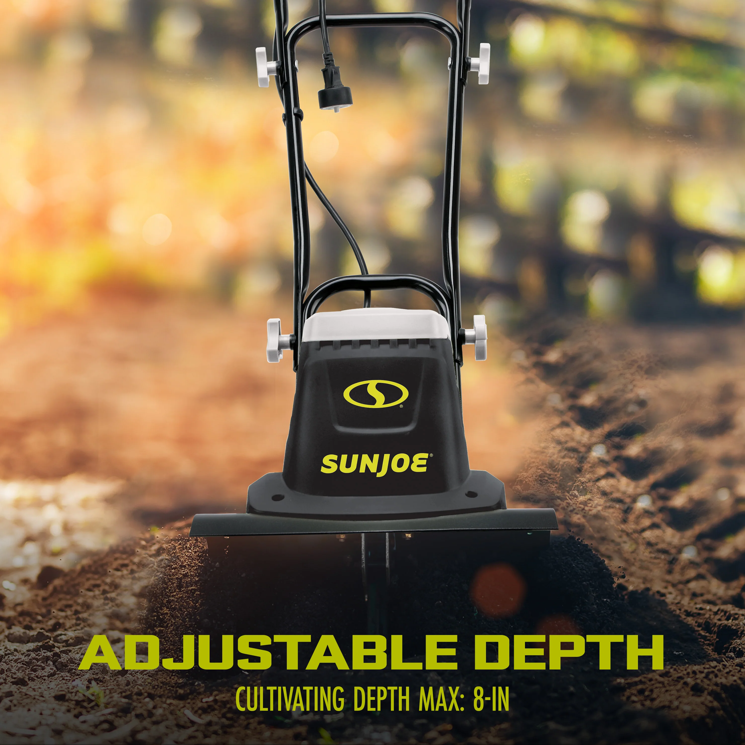 Sun Joe Electric Garden Tiller + Cultivator | 12-inch | 8-Amp | 3-Position Height Adjustment - Image 6