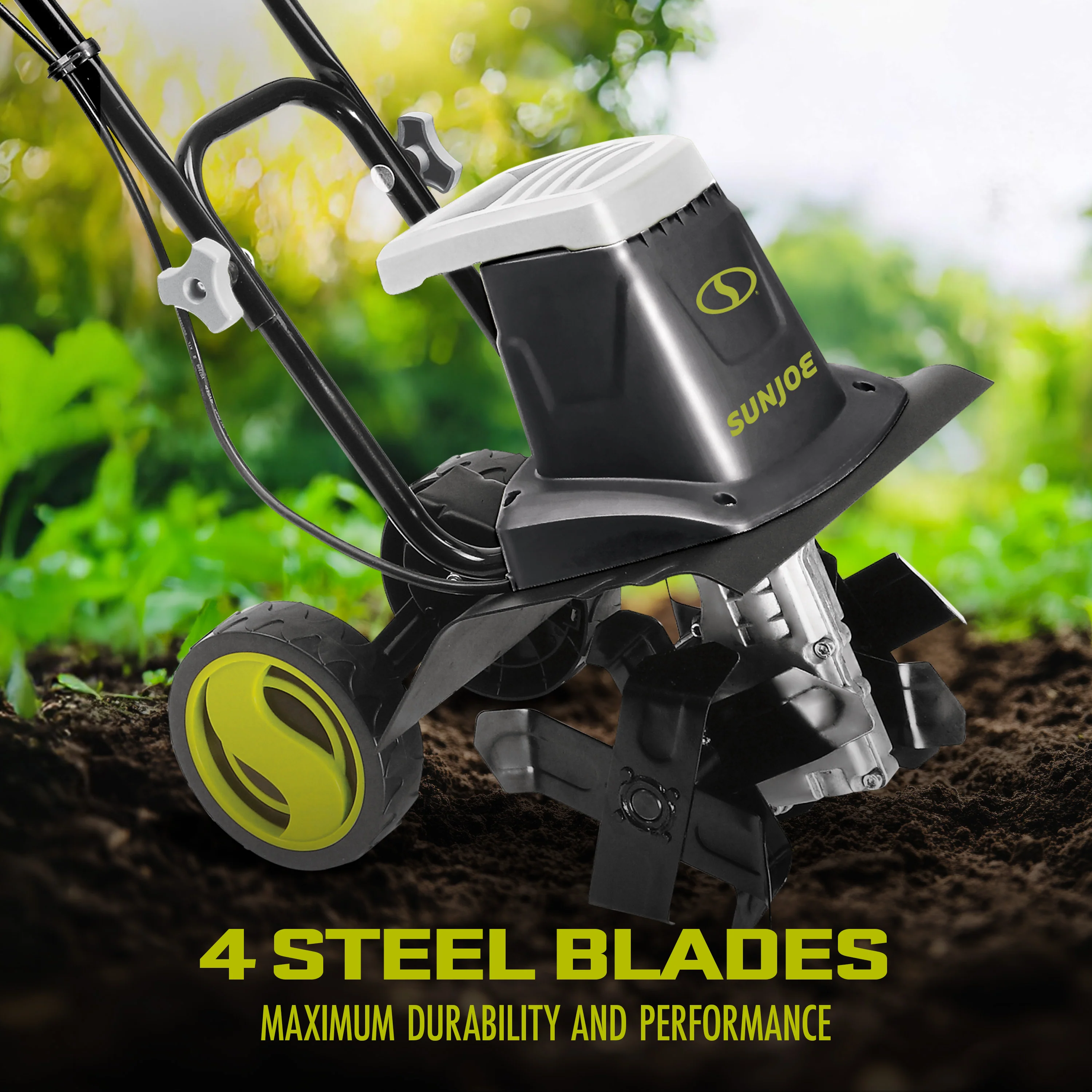 Sun Joe Electric Garden Tiller + Cultivator | 12-inch | 8-Amp | 3-Position Height Adjustment - Image 7