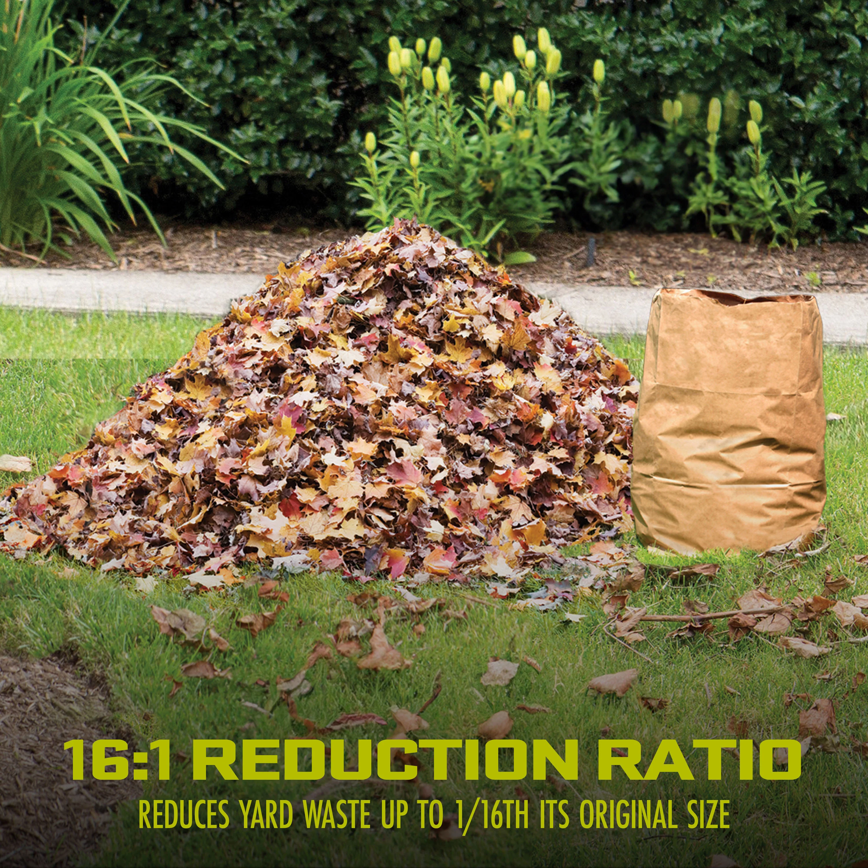 Sun Joe Electric Leaf Mulcher + Shredder | 16:1 Reduction | 13 Amp | 8,000 RPM | Mulches Up To 55 Gallons of Leaves Per Minute - Image 4