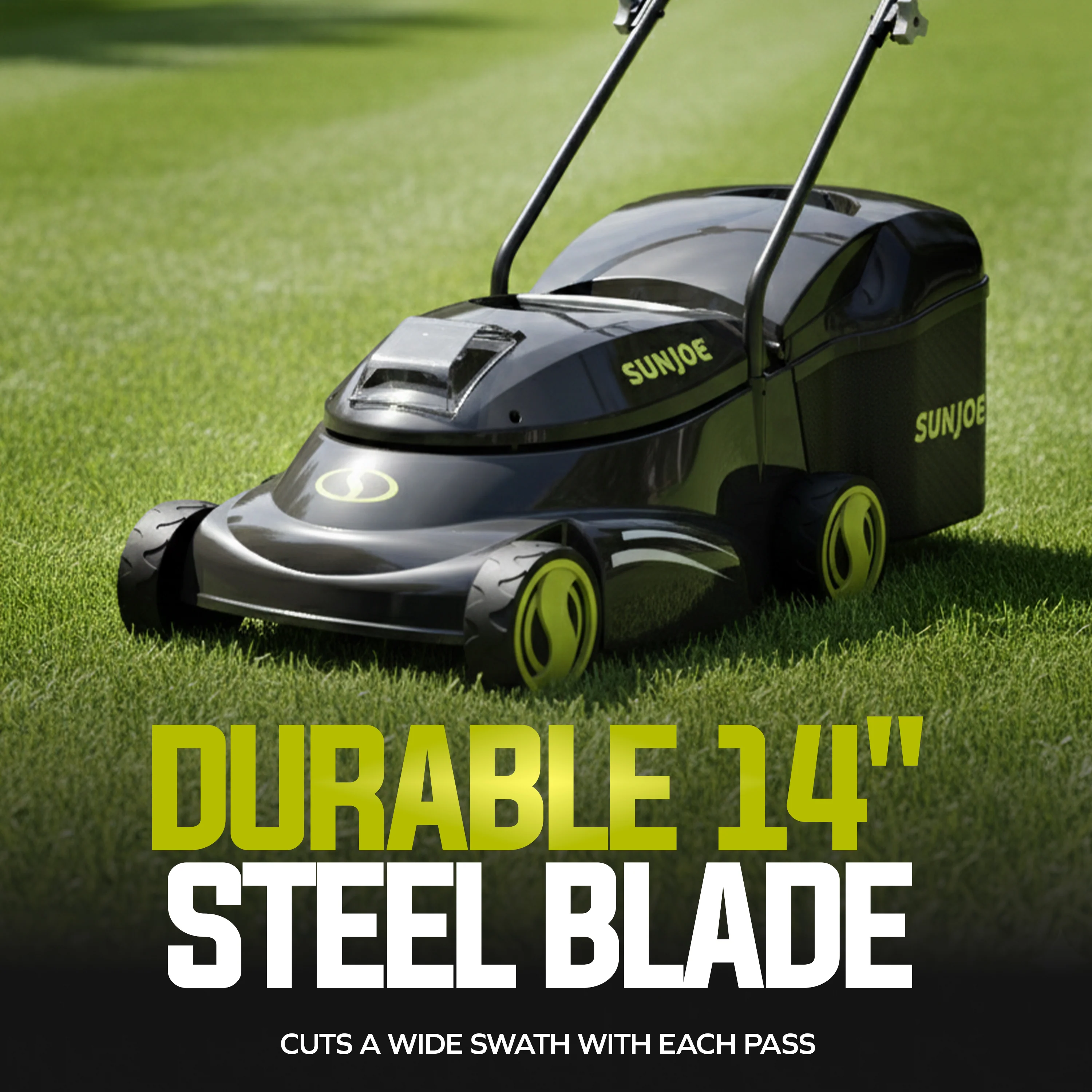 Sun Joe 28-Volt Cordless Walk-Behind Push Lawn Mower | 14-inch | 3-Position Height Adjustment - Image 4