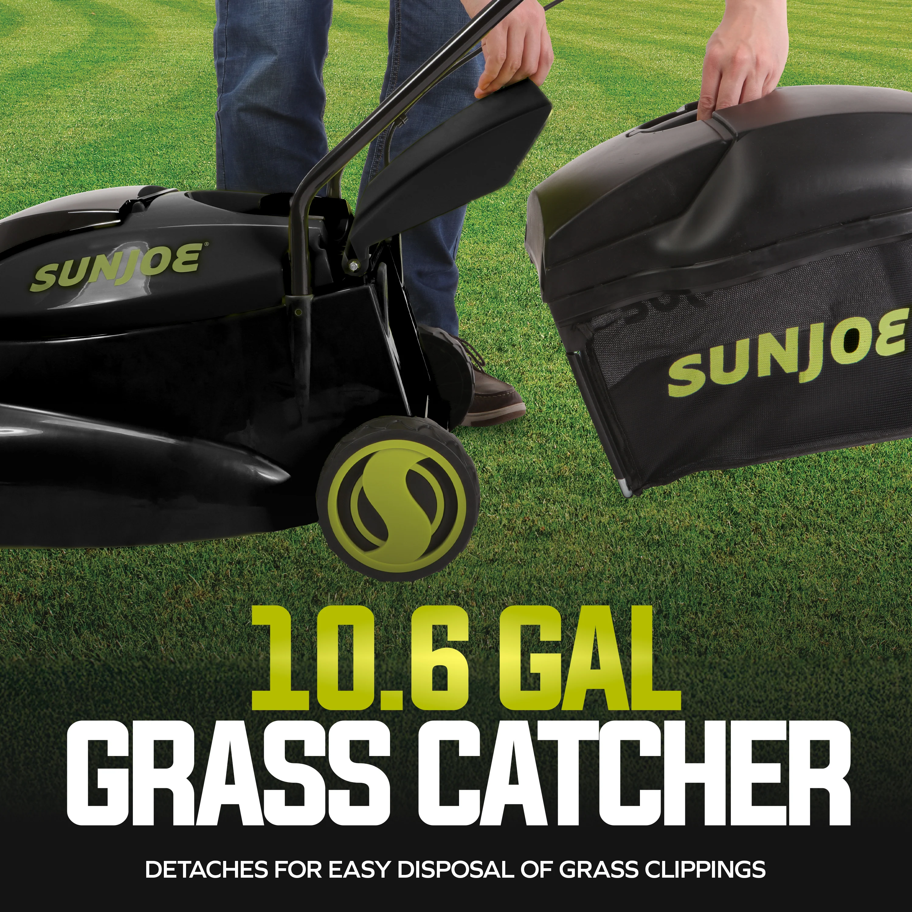 Sun Joe 28-Volt Cordless Walk-Behind Push Lawn Mower | 14-inch | 3-Position Height Adjustment - Image 7
