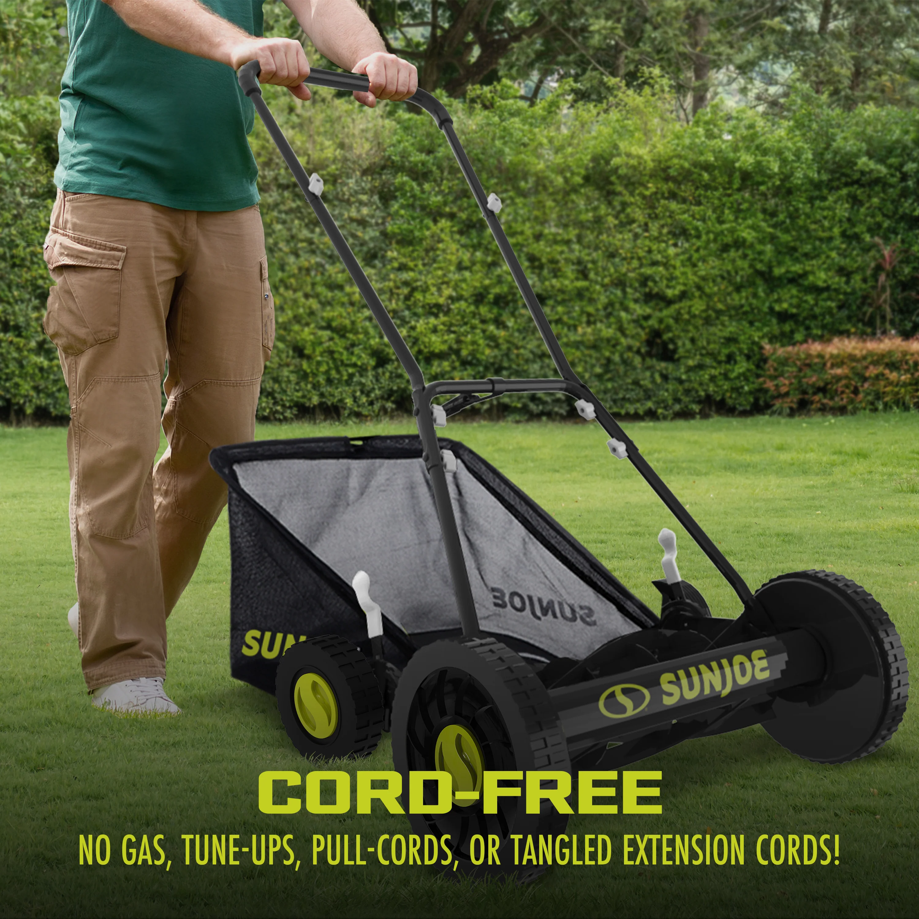 Sun Joe Manual Reel Mower W/ Grass Catcher | 18-inch | 9-Position - Image 7