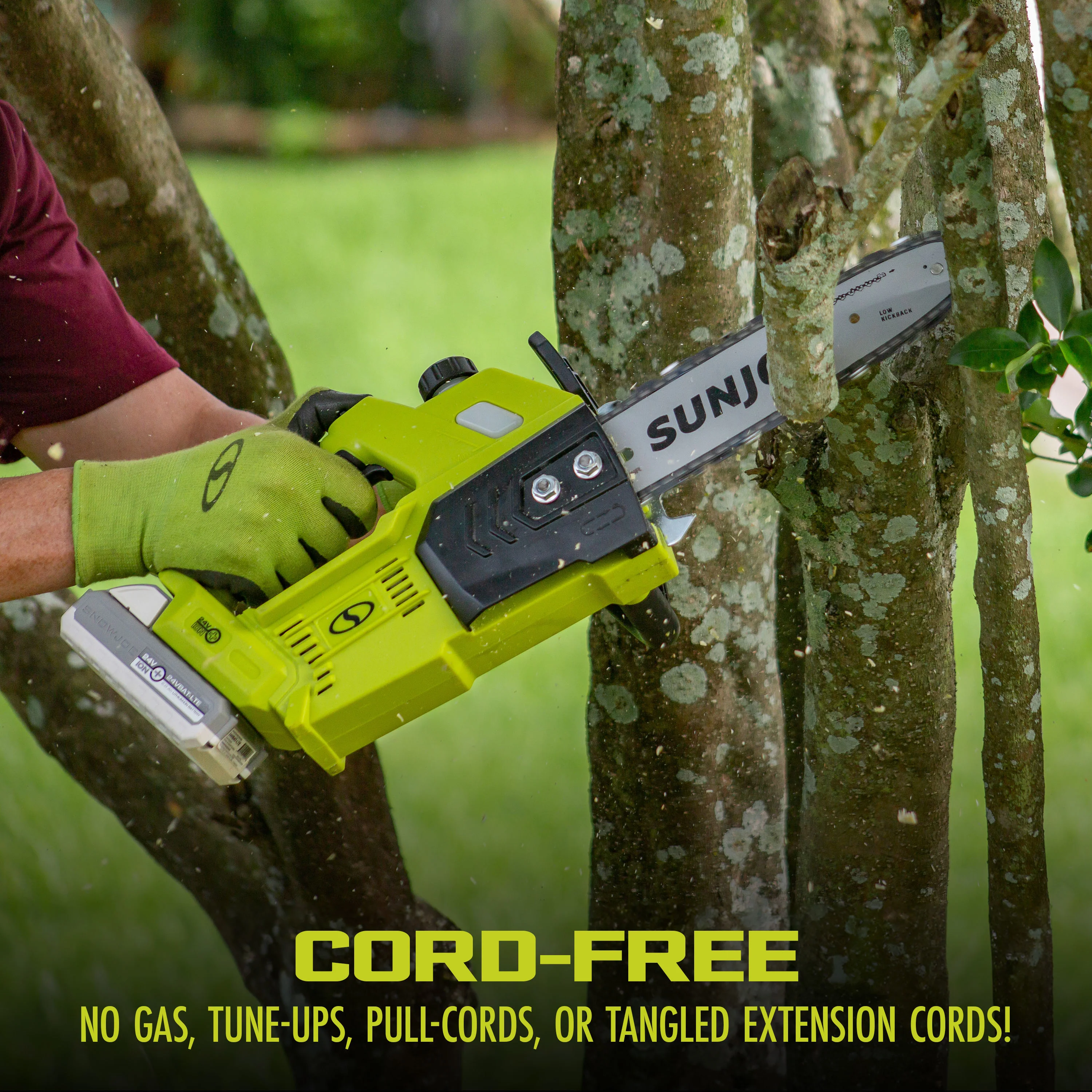 Sun Joe 24-Volt* IONMAX Cordless Chain Saw | 10-Inch | Tool Only - Image 6