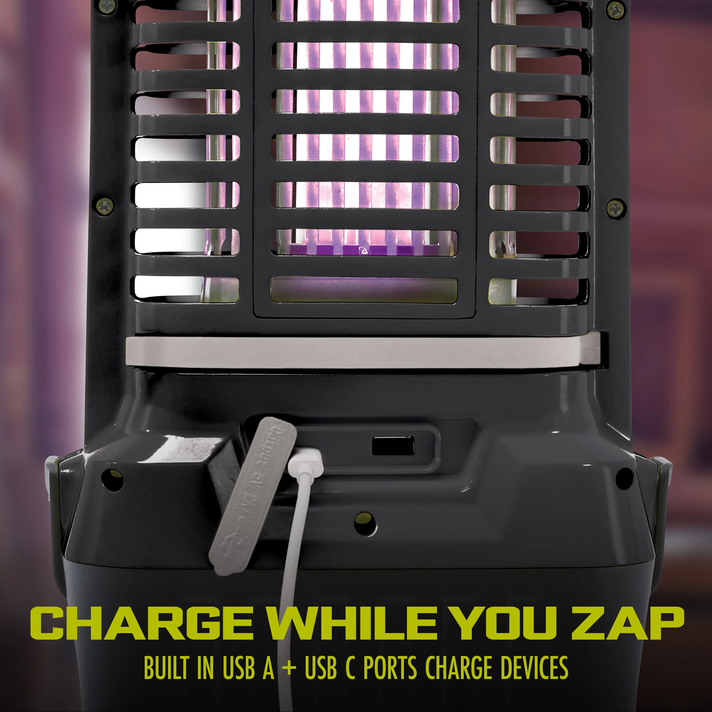 Sun Joe 24-Volt* IONMAX Cordless Indoor/Outdoor Bug Zapper Kit | 1-Acre Coverage | W/ 2.0-Ah Battery + Charger - Image 4