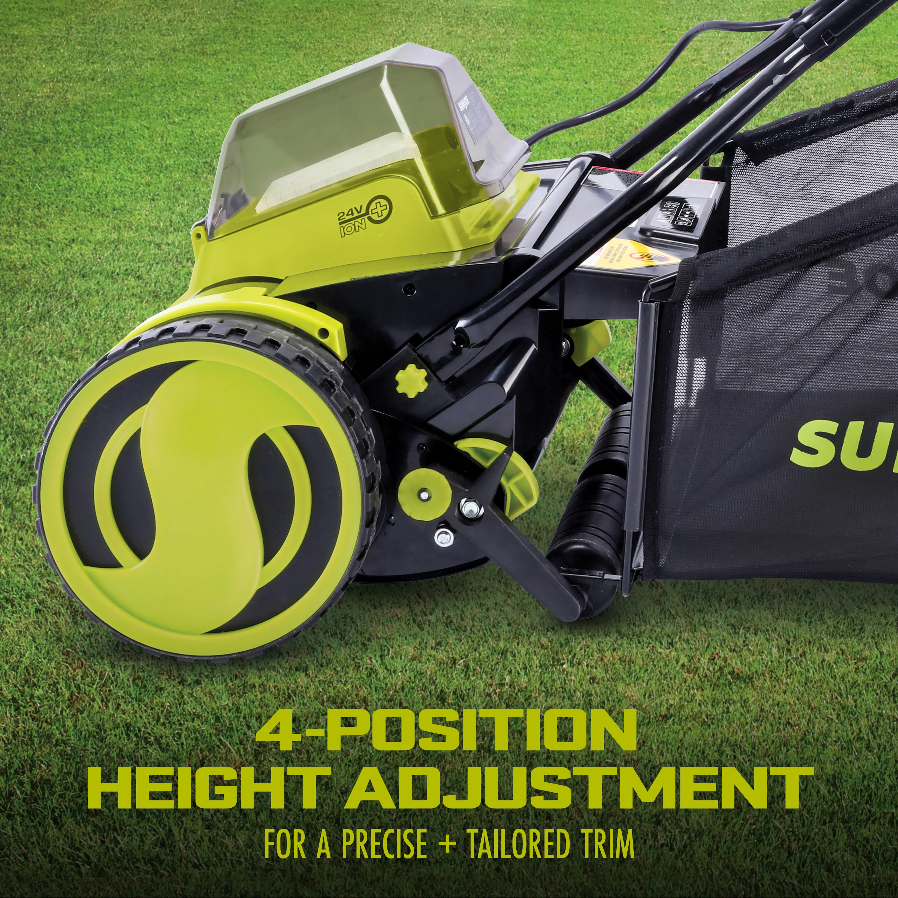 Sun Joe 24-Volt IONMAX Cordless Push Reel Mower W/ Collection Bag | 15-inch | Tool Only - Image 4