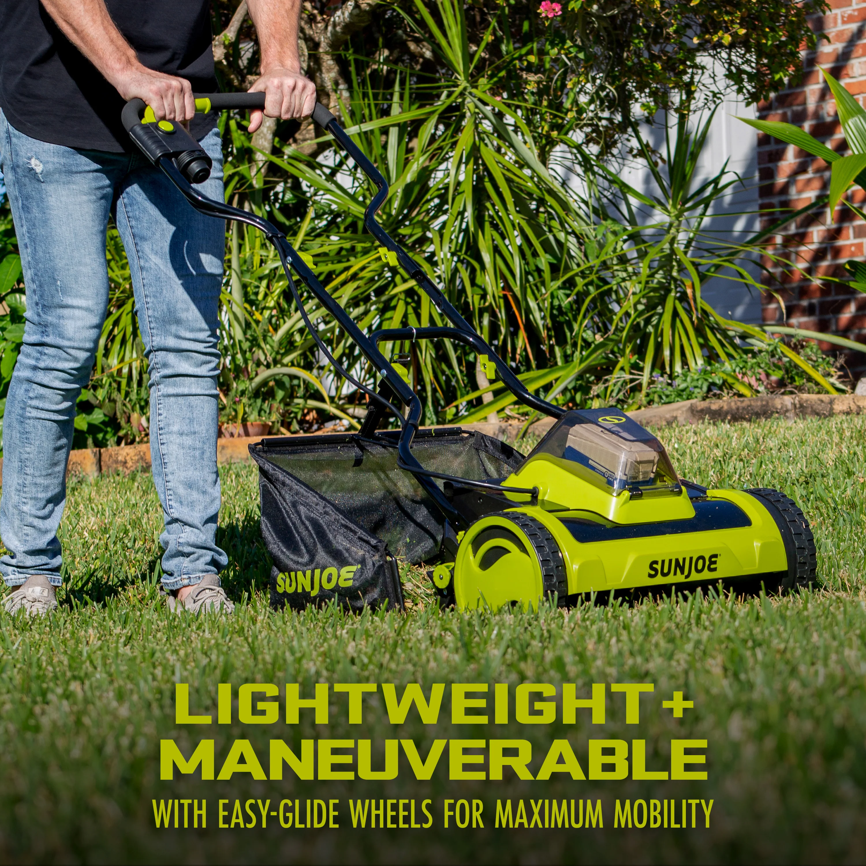 Sun Joe 24-Volt IONMAX Cordless Push Reel Mower W/ Collection Bag | 15-inch | Tool Only - Image 7