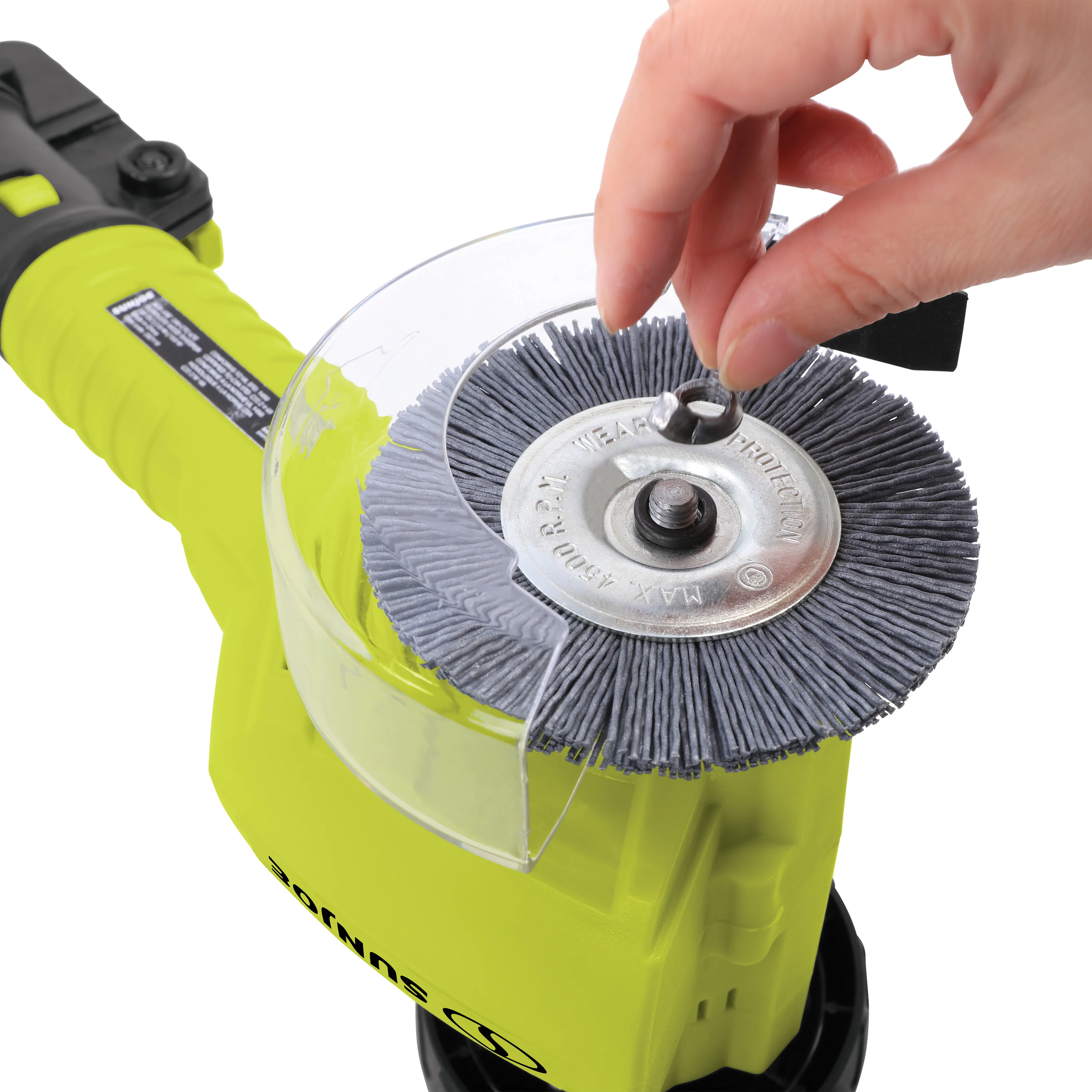 Sun Joe 24V-CTC-LTE 24-Volt* IONMAX Cordless Weed Sweeper | Nylon Brush, Steel Wire Brush, & Adjustable Pole | Sweeper Head W/ Wheel | W/ 2.0-Ah Battery + Charger - Image 9